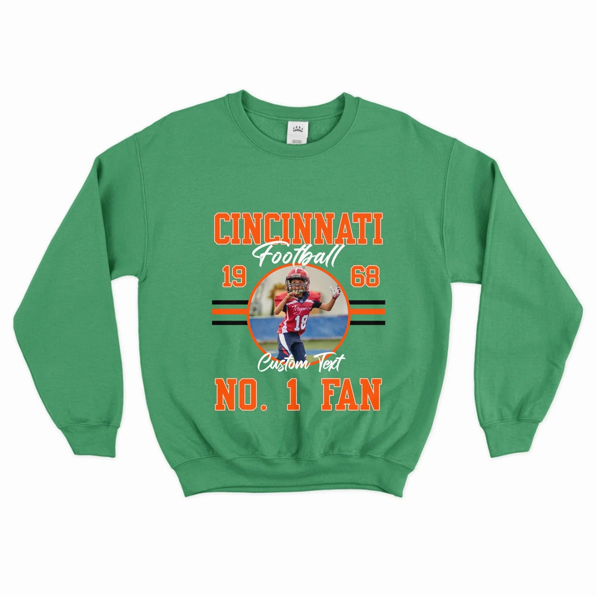 Personalized American Football Fan Photo Upload Sweatshirt