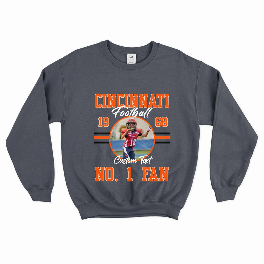 Personalized American Football Fan Photo Upload Sweatshirt