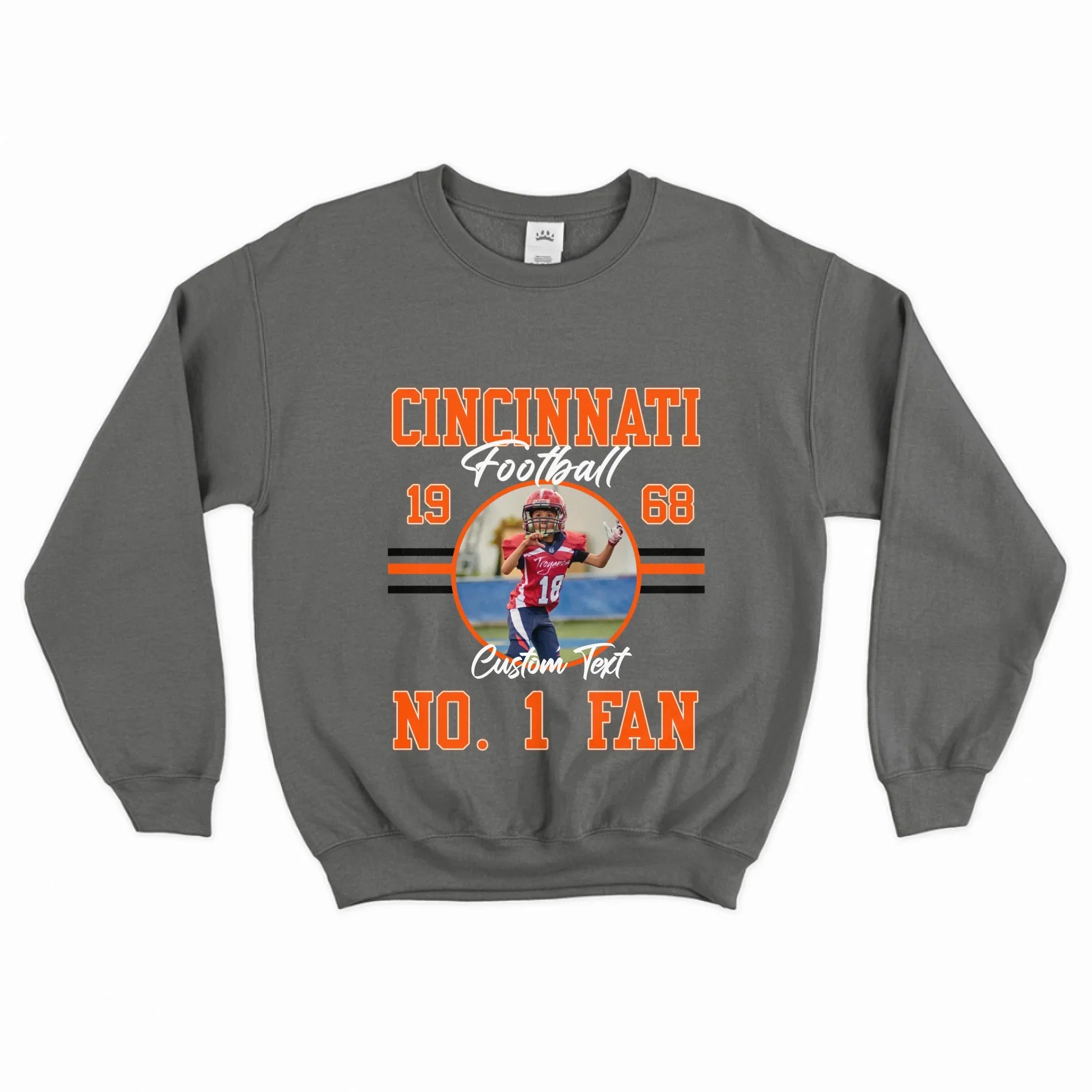 Personalized American Football Fan Photo Upload Sweatshirt