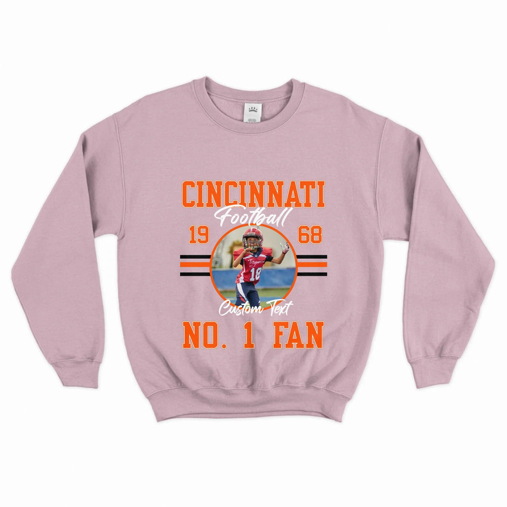 Personalized American Football Fan Photo Upload Sweatshirt