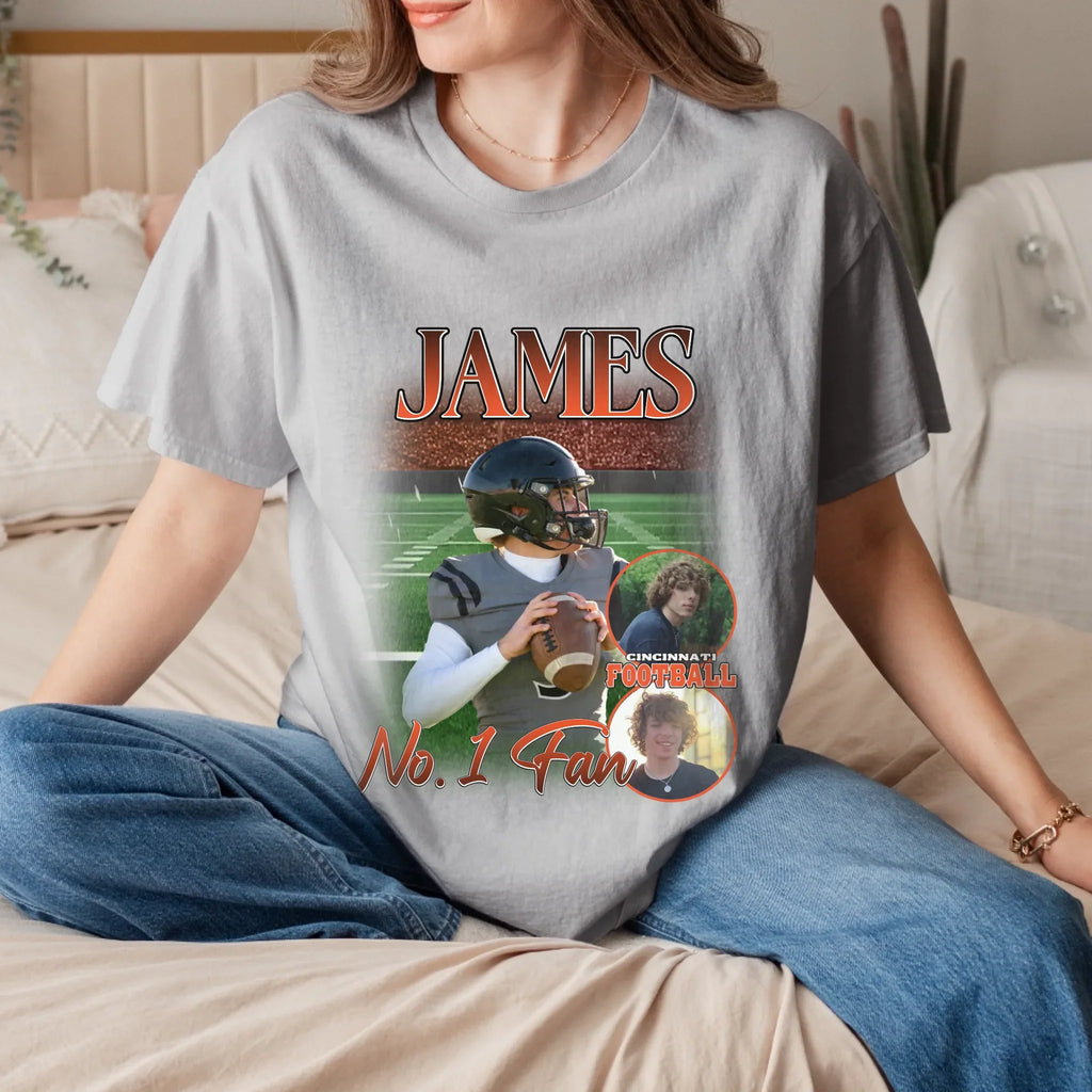 Personalized American Football Custom Photo T-Shirt