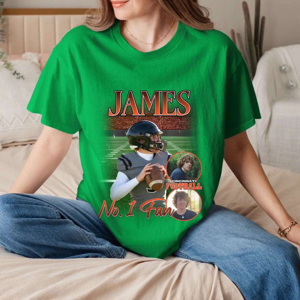 Personalized American Football Custom Photo T-Shirt