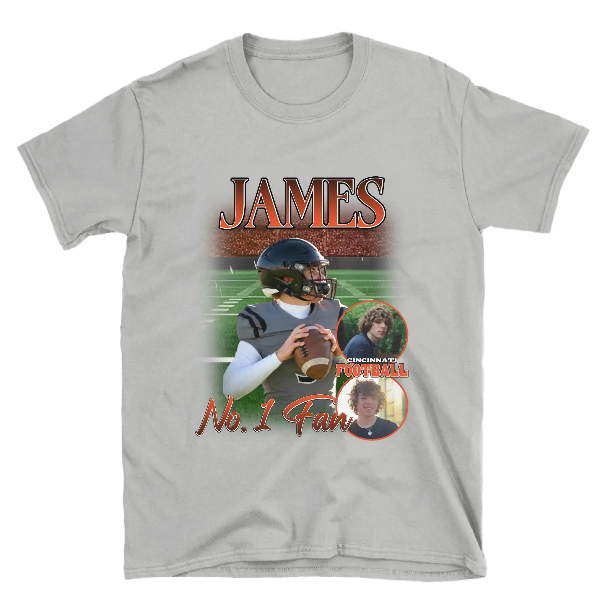 Personalized American Football Custom Photo T-Shirt