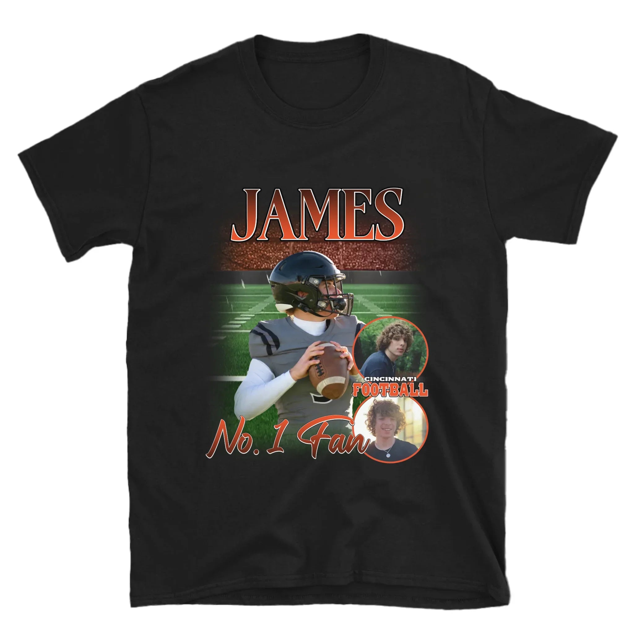 Personalized American Football Custom Photo T-Shirt