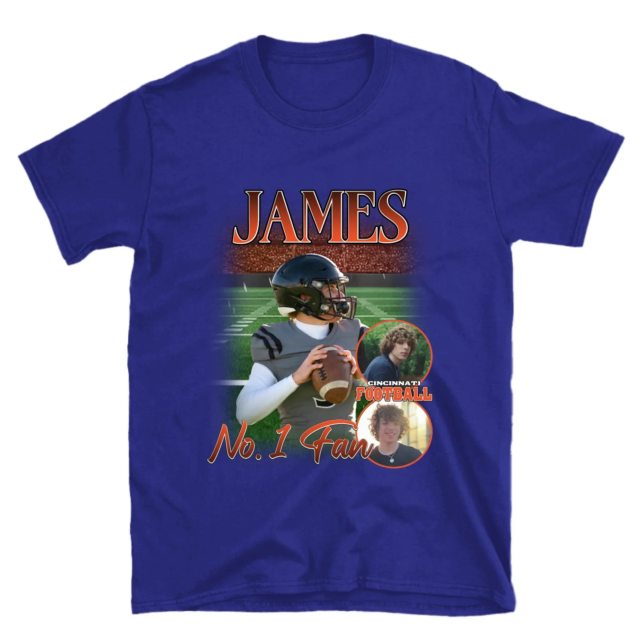 Personalized American Football Custom Photo T-Shirt