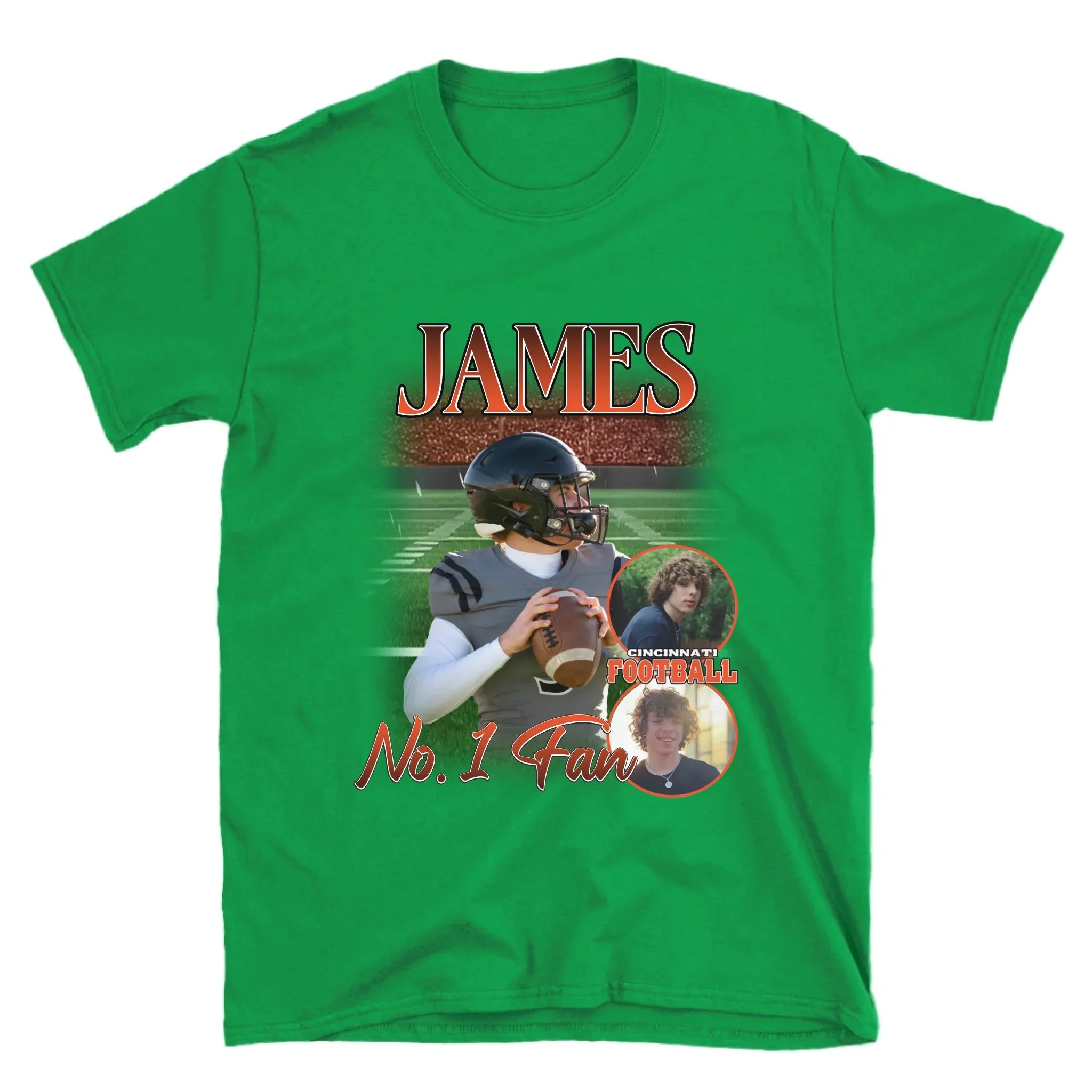 Personalized American Football Custom Photo T-Shirt