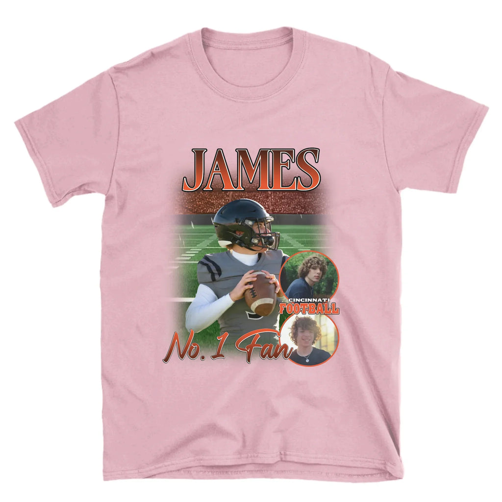 Personalized American Football Custom Photo T-Shirt