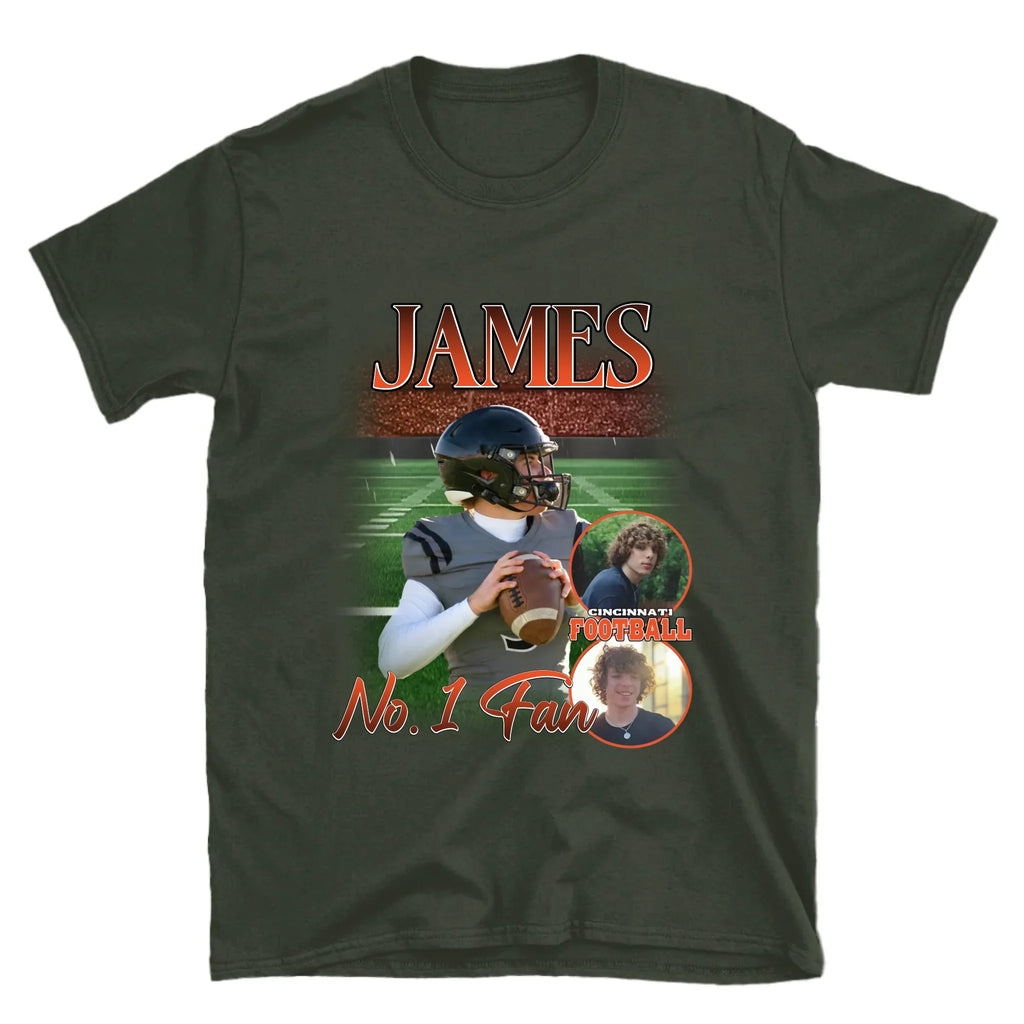 Personalized American Football Custom Photo T-Shirt