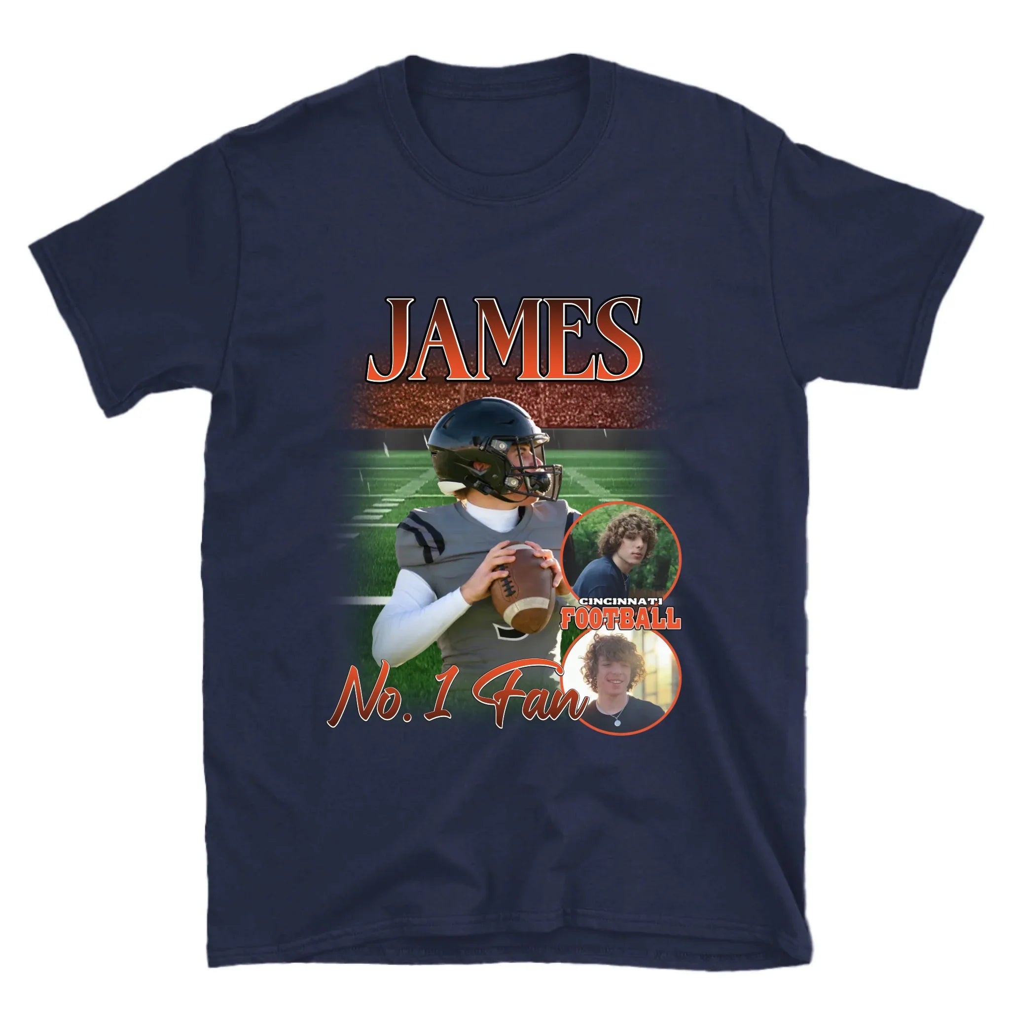 Personalized American Football Custom Photo T-Shirt