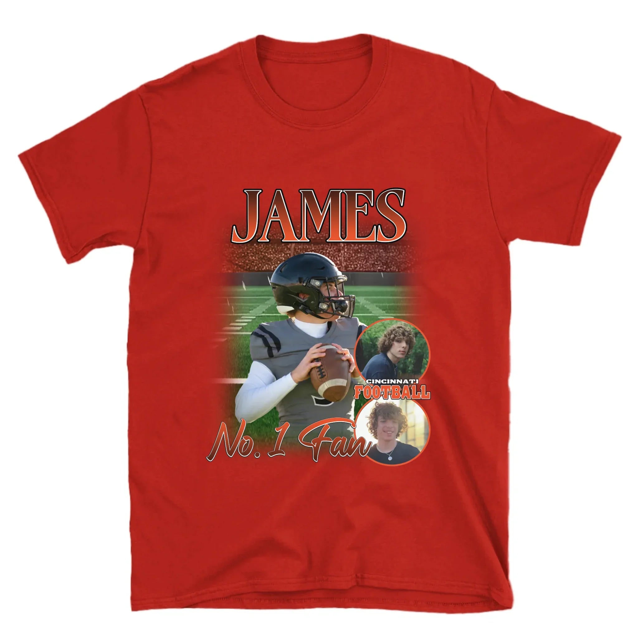 Personalized American Football Custom Photo T-Shirt
