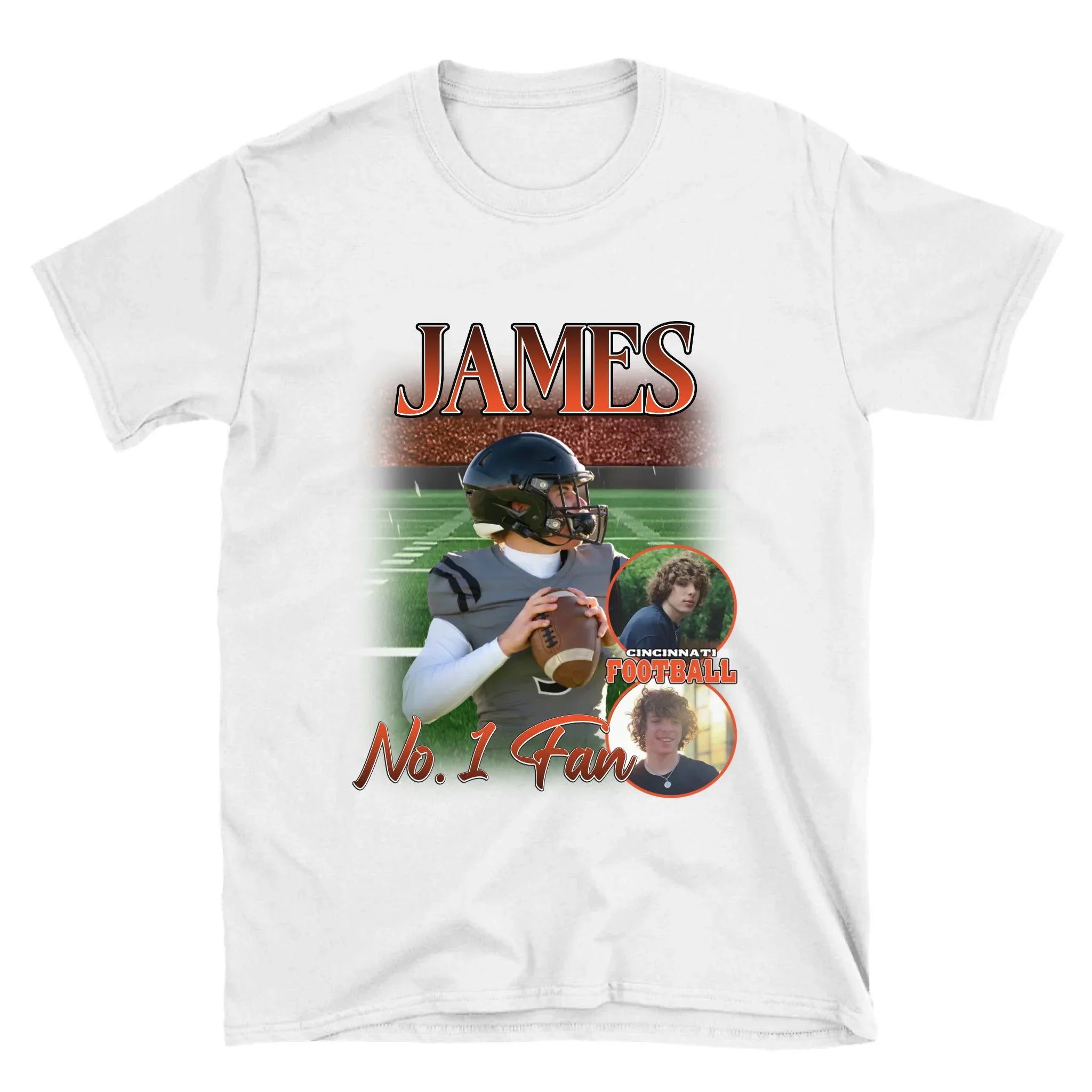 Personalized American Football Custom Photo T-Shirt