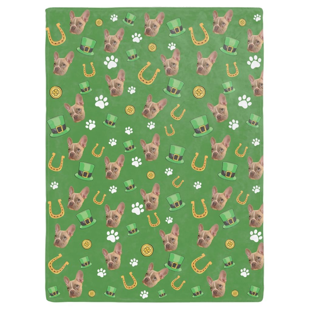 Personalized St. Patrick's Day Custom Pet Photo Blanket