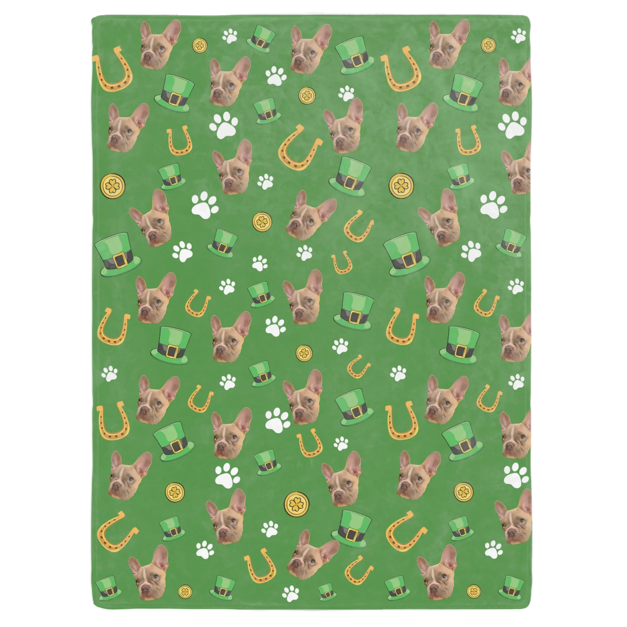 Personalized St. Patrick's Day Custom Pet Photo Blanket