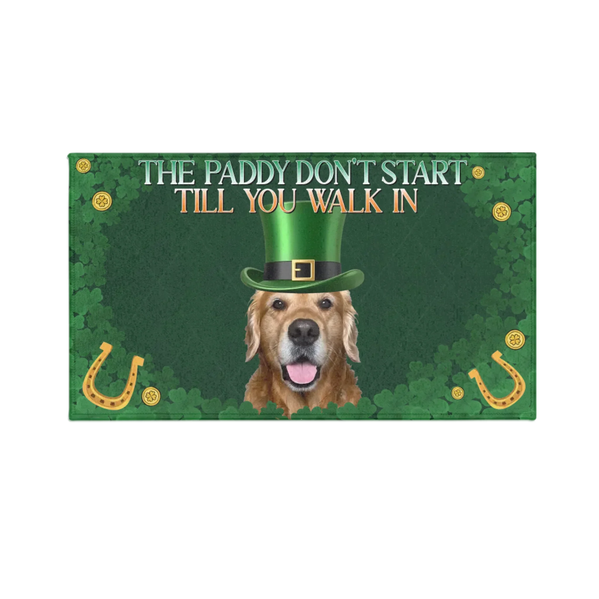 Personalized St. Patrick's Day Custom Pet Photo Doormat