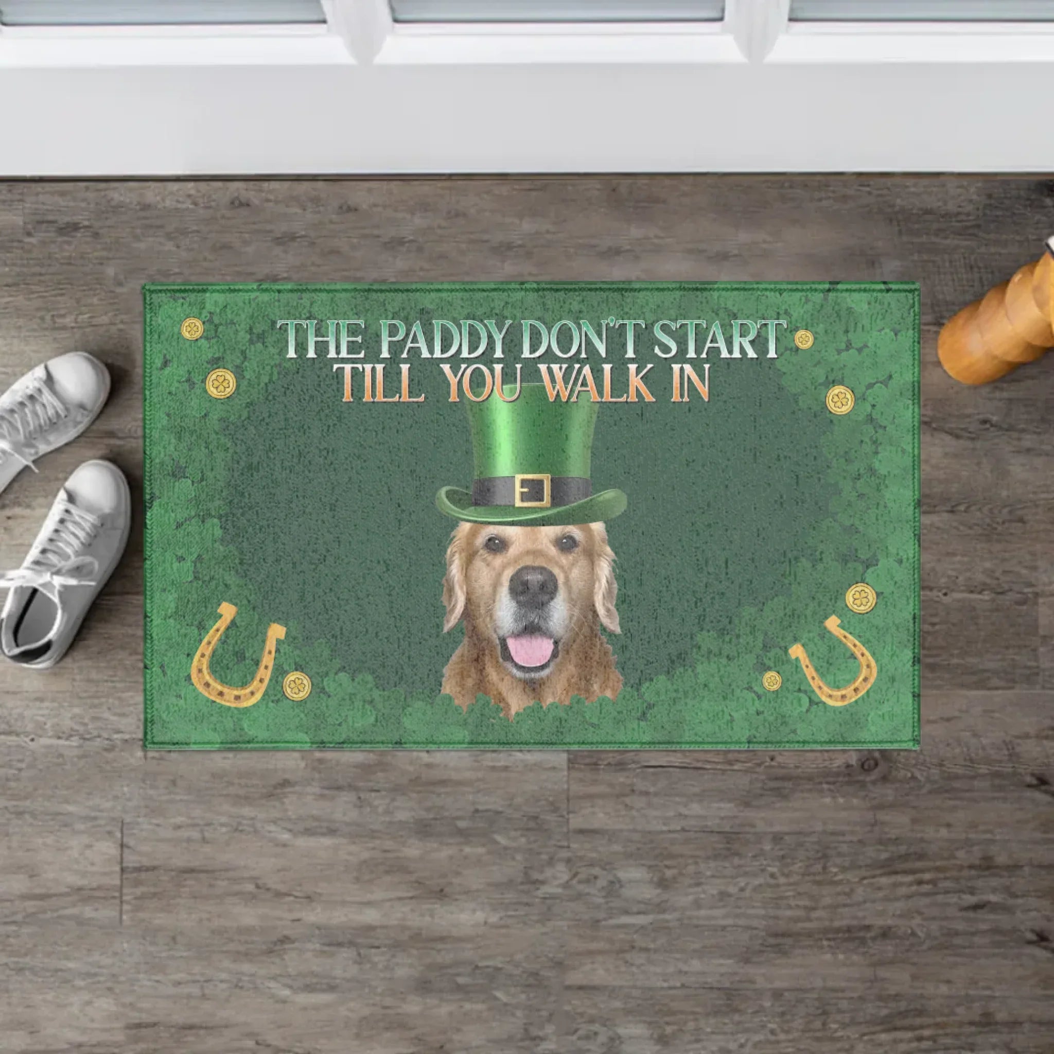 Personalized St. Patrick's Day Custom Pet Photo Doormat