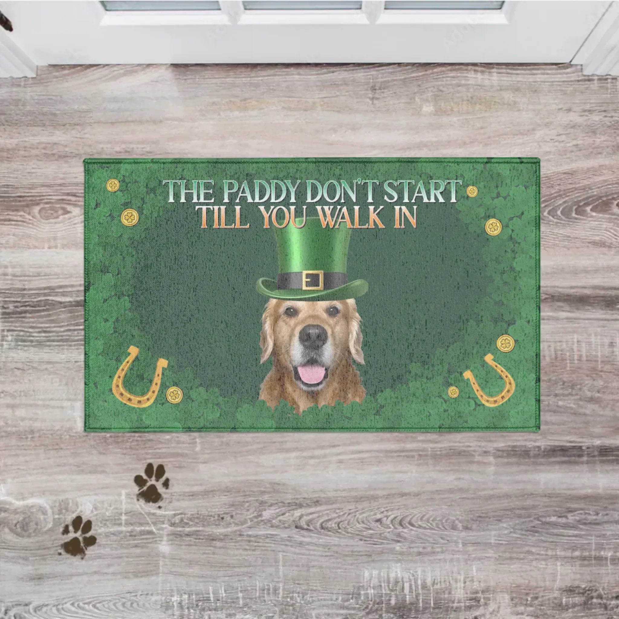 Personalized St. Patrick's Day Custom Pet Photo Doormat
