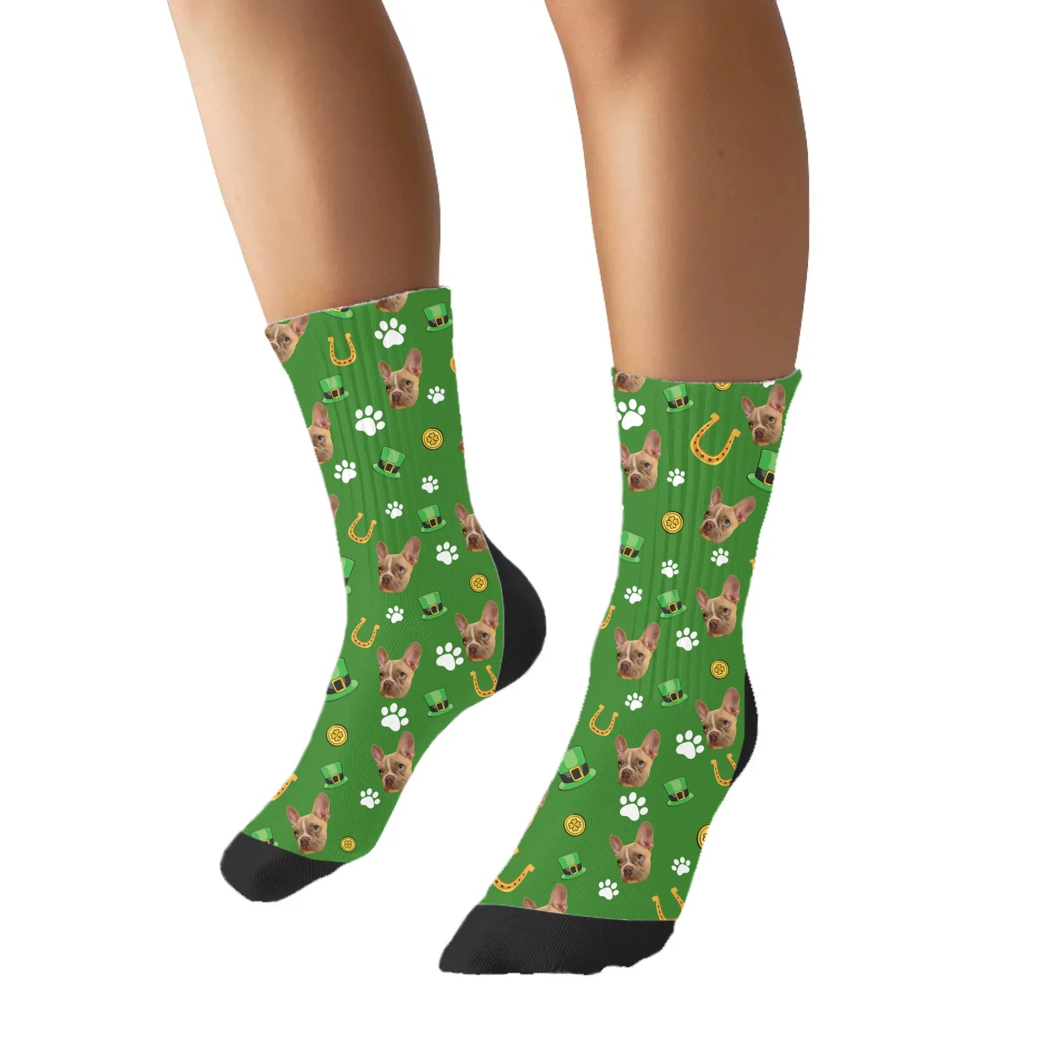 Personalized St. Patrick's Day Pet Face Socks