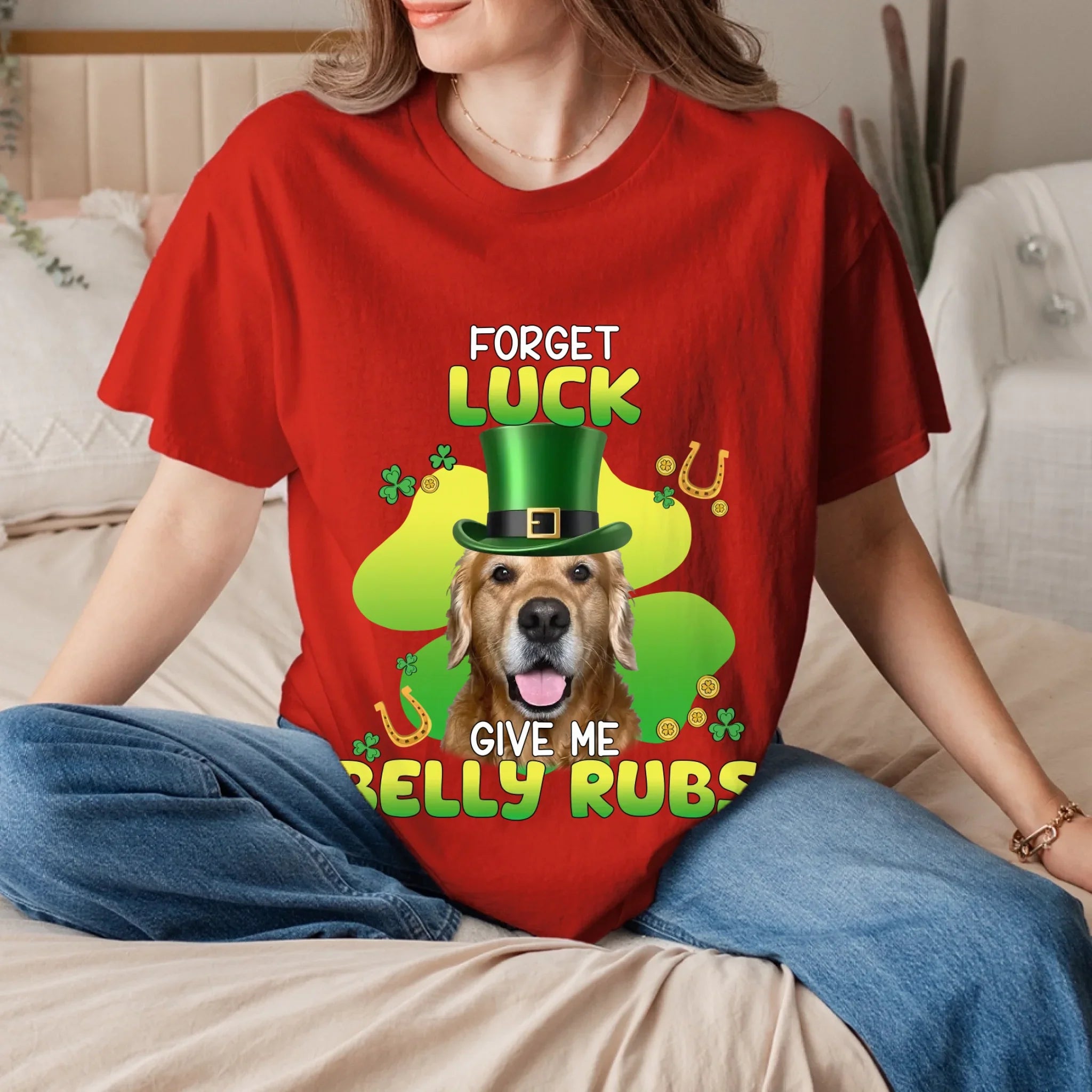 Personalized Leprechaun Pet Photo T-Shirt