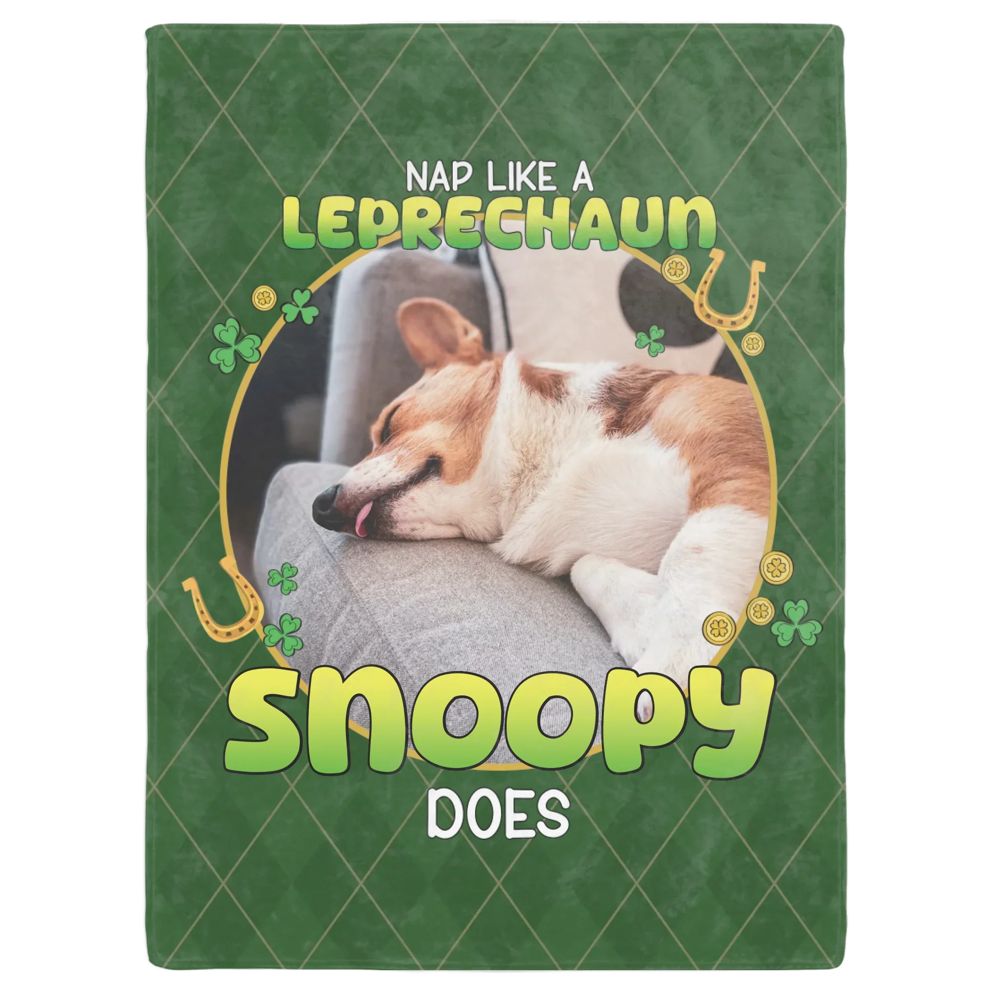 Personalized St. Patrick's Day Pet Photo Blanket