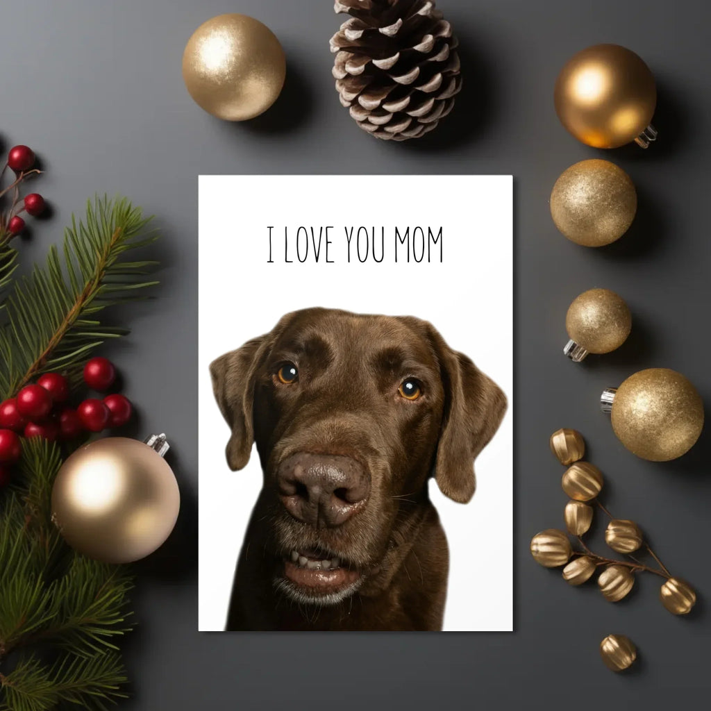 Custom Text and Pet Photo Greetings Card