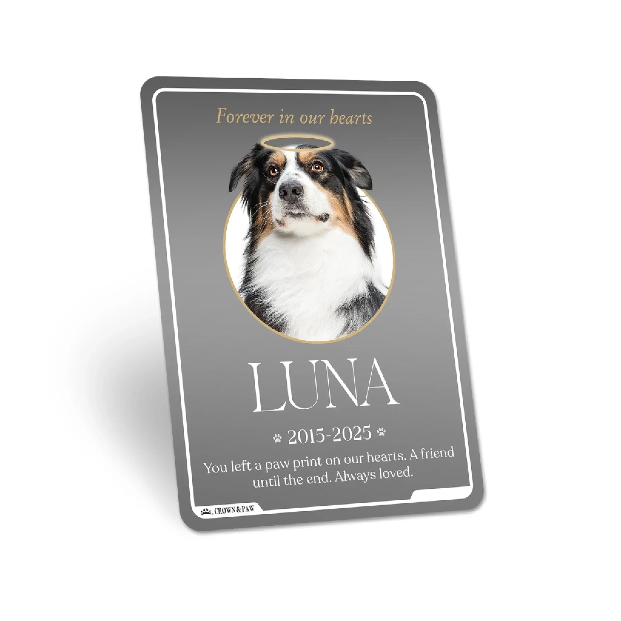 Personalized Metal Pet Memorial Card