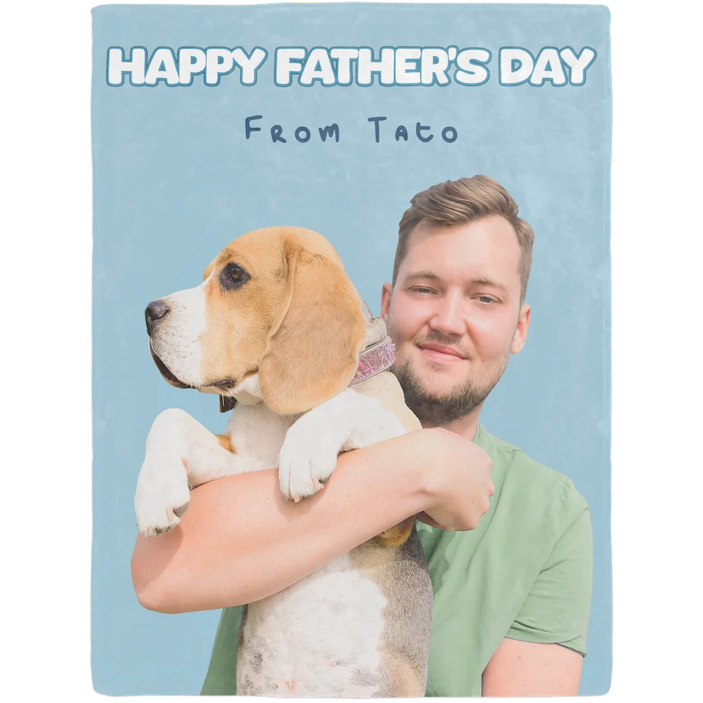 Personalized Pet Photo Upload Father’s Day Blanket