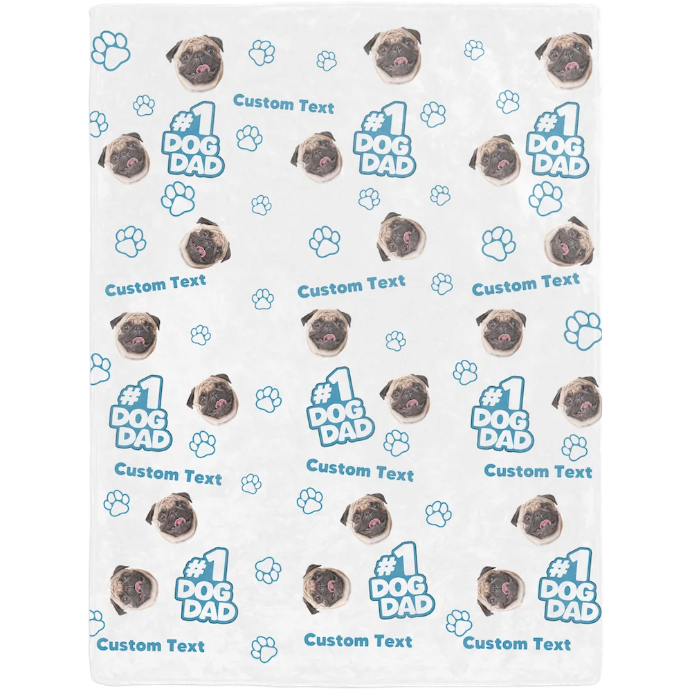 Personalized Father’s Day Pet Face Pattern Blanket