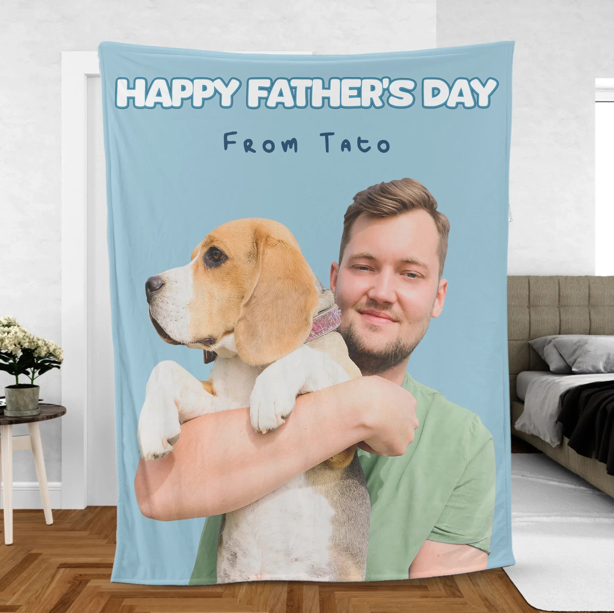 Personalized Pet Photo Upload Father’s Day Blanket