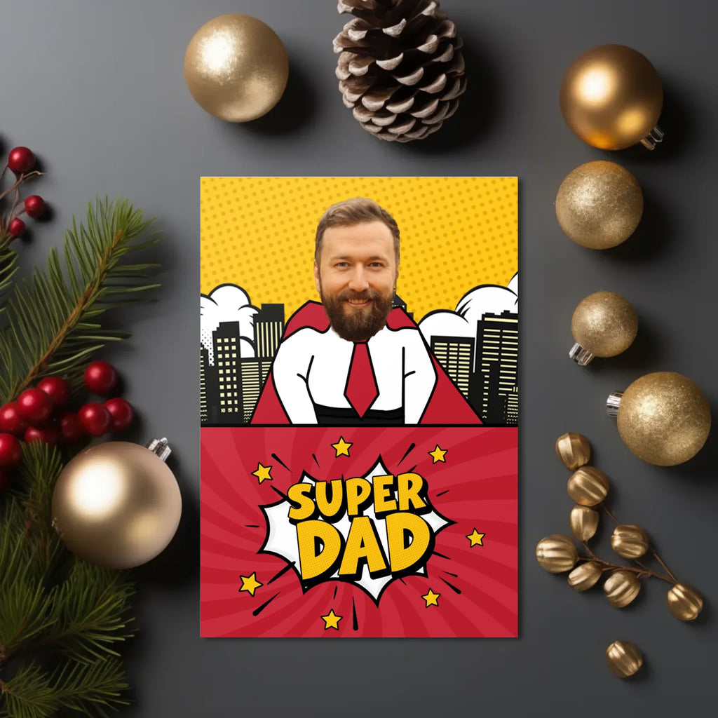 Personalized 'Super Dad' Father's Day Greetings Card