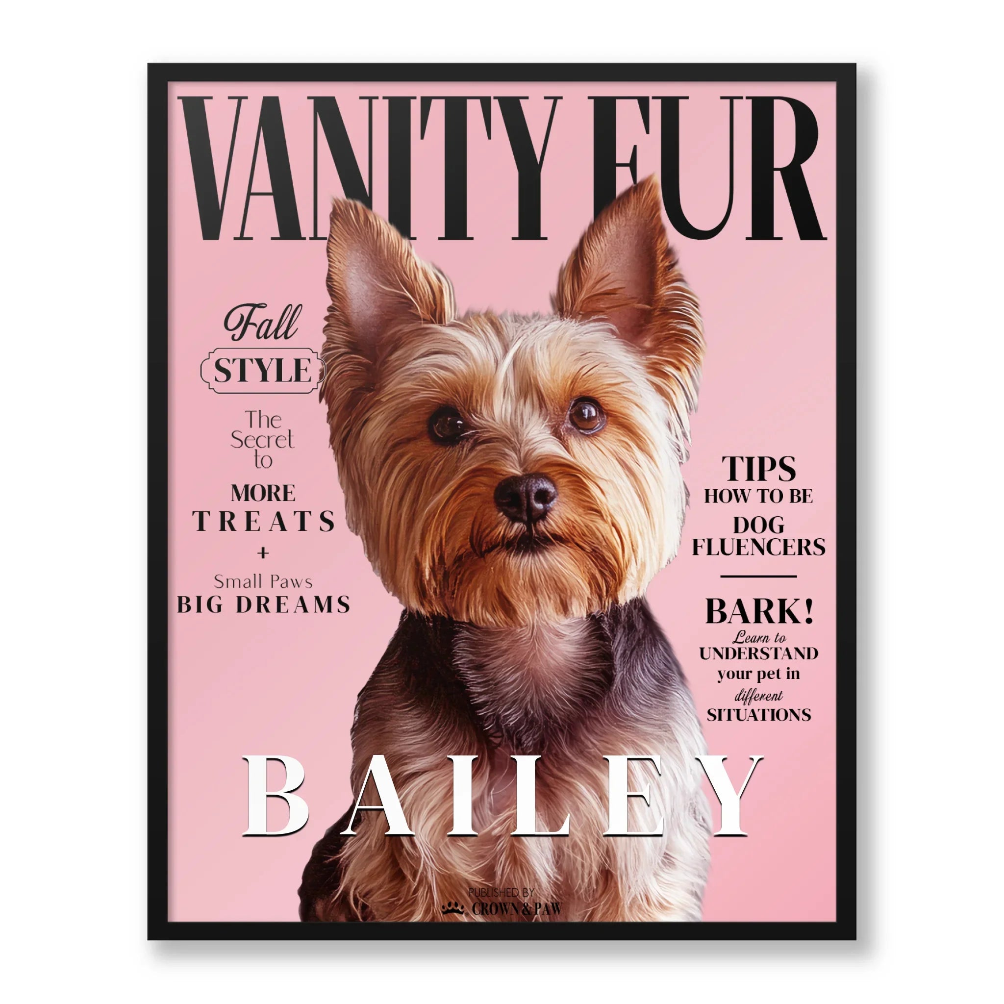 8x10 Framed Poster Black Frame Vertical