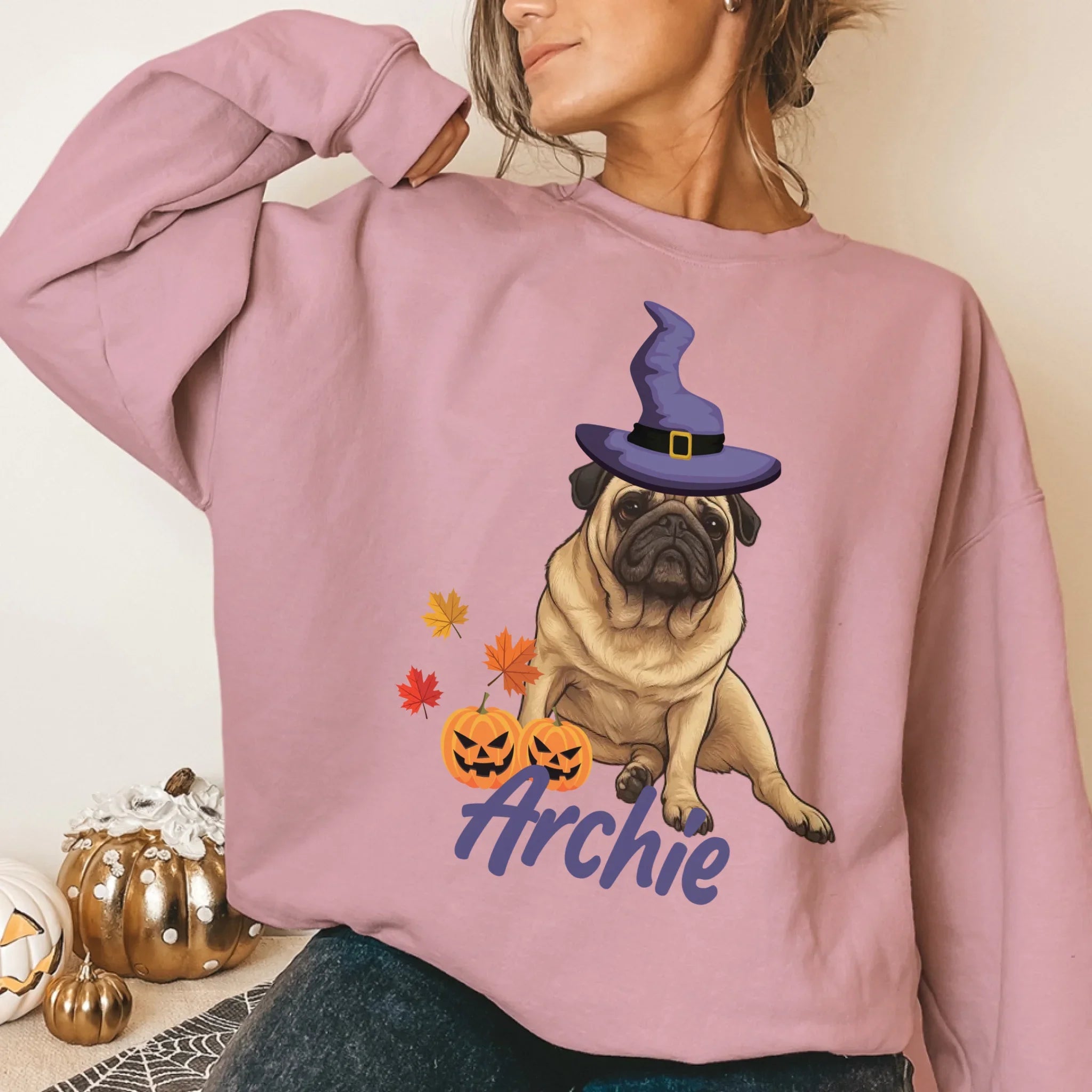 Personalized Halloween Cartoon Pet Face Sweatshirt