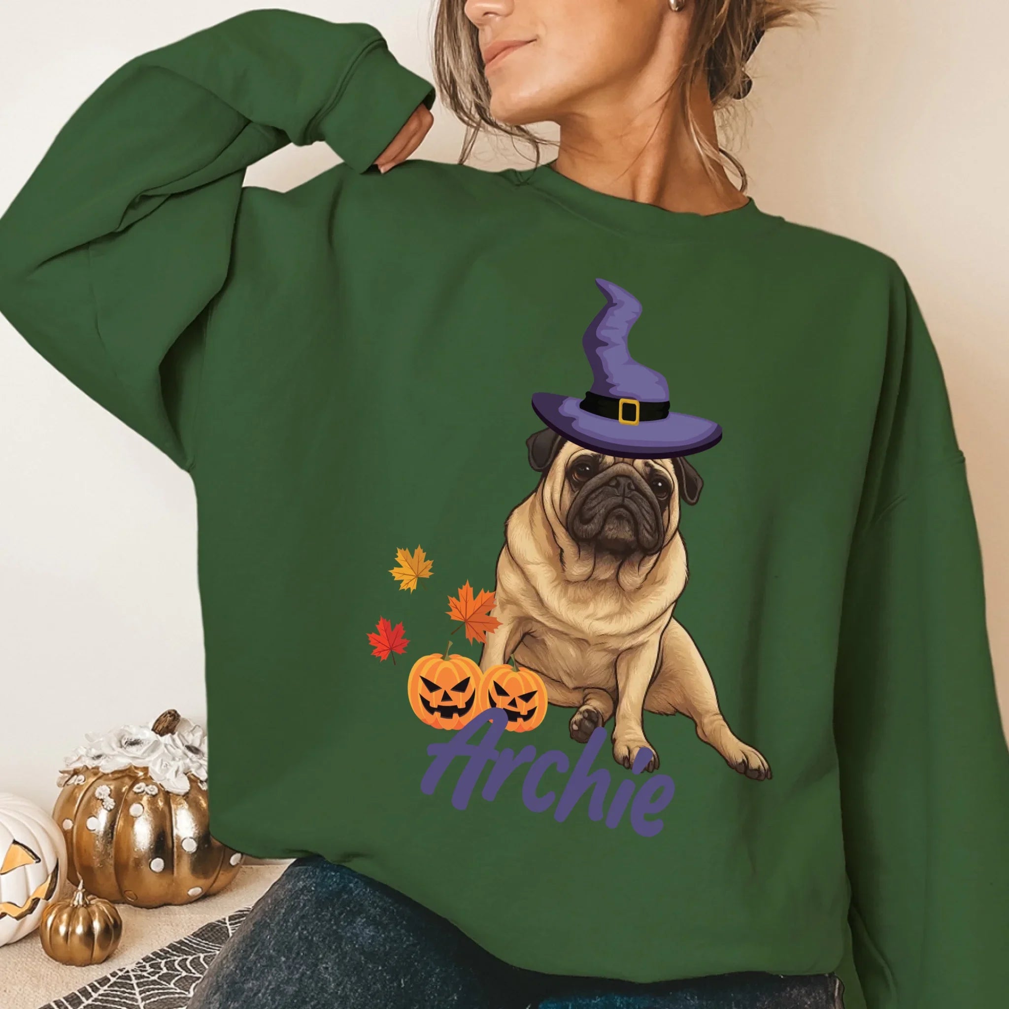 Personalized Halloween Cartoon Pet Face Sweatshirt