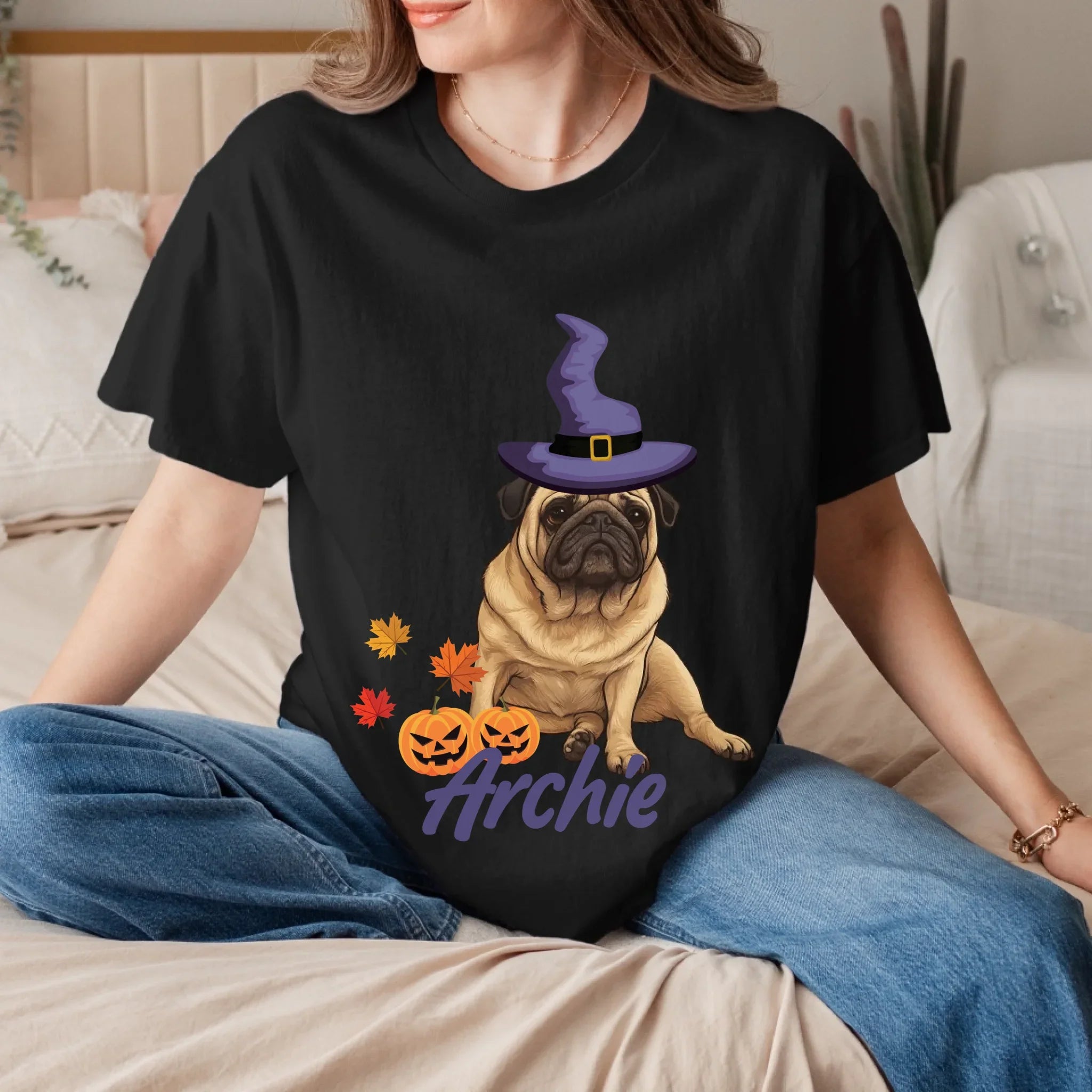 Personalized Halloween Cartoon Pet Face T Shirt