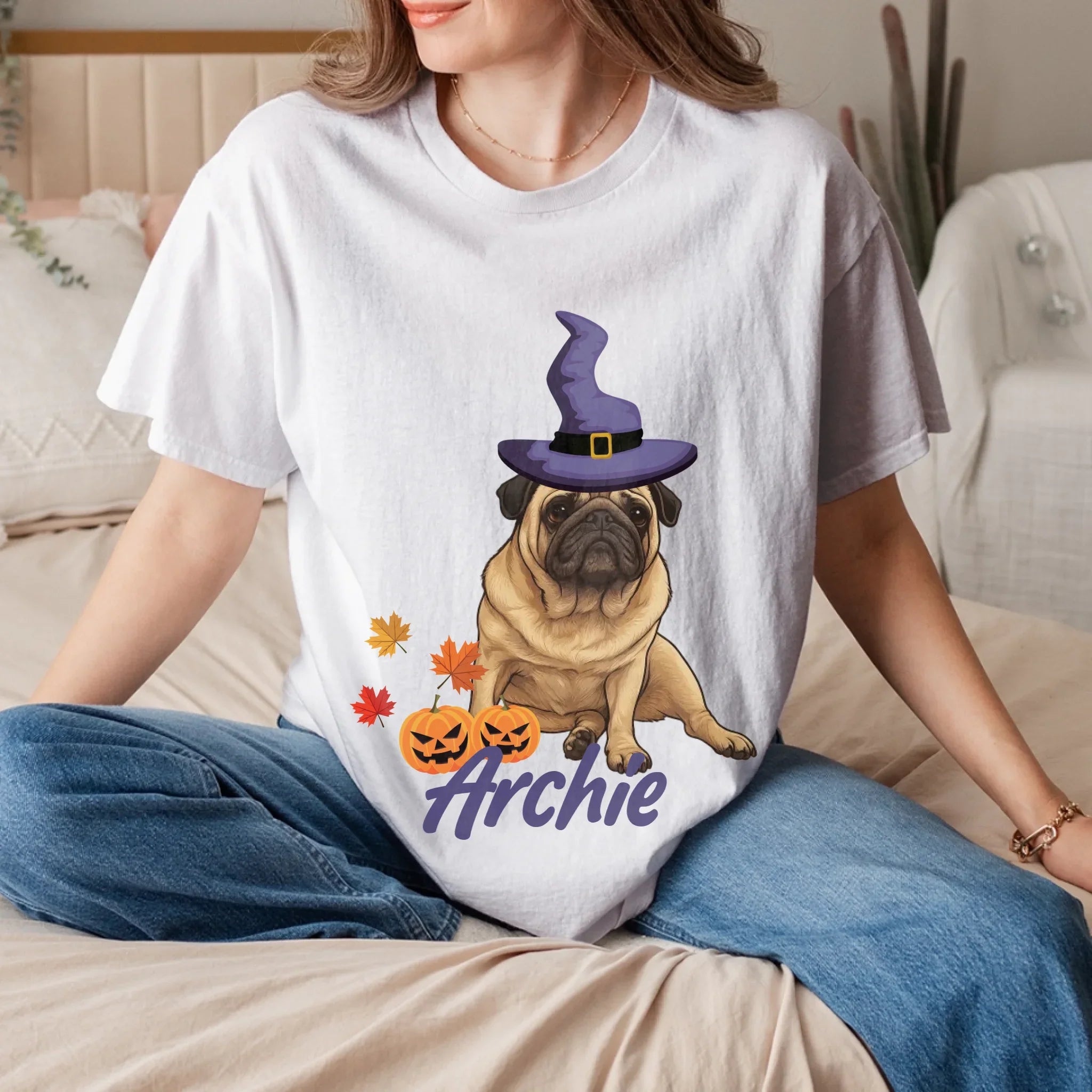 Personalized Halloween Cartoon Pet Face T Shirt