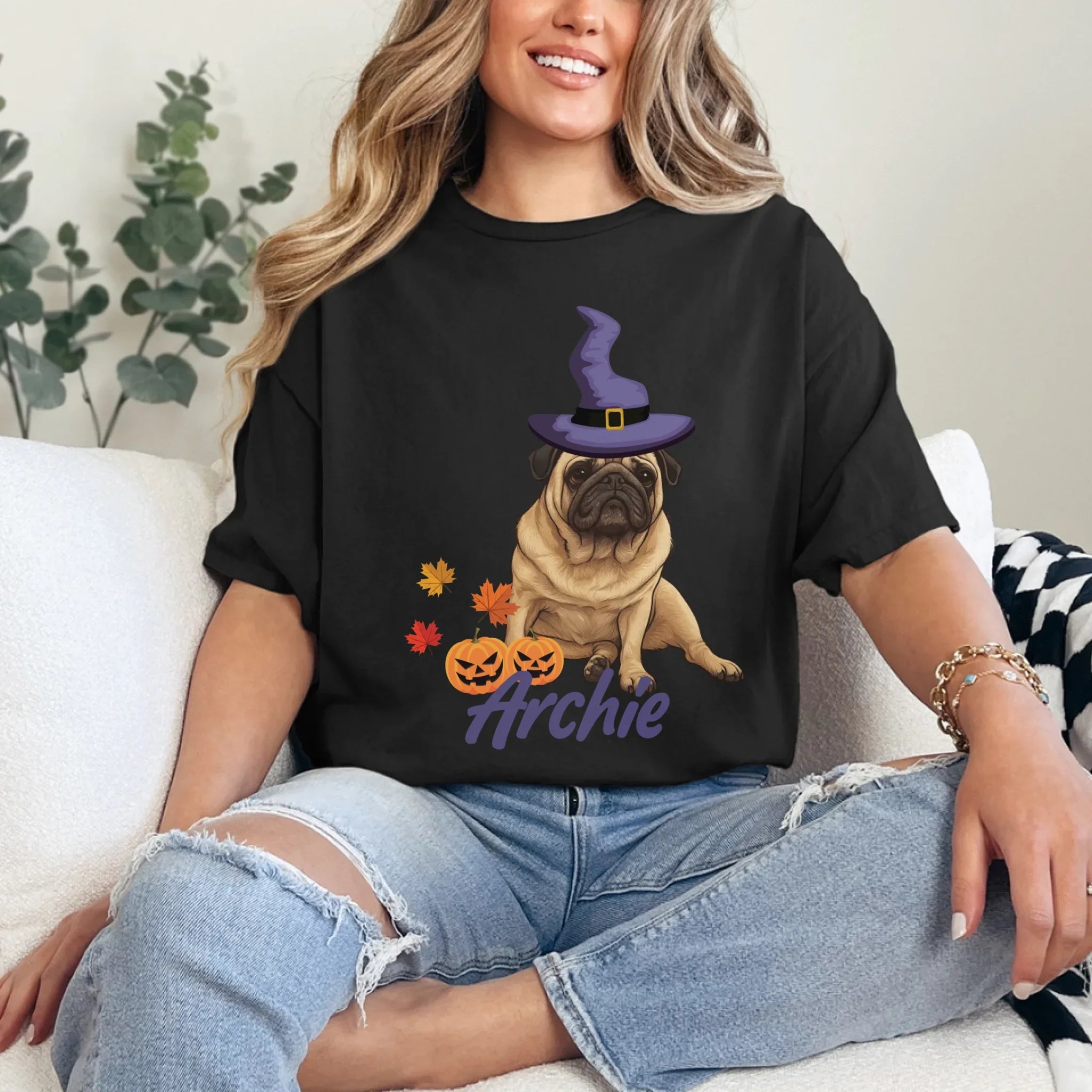 Personalized Halloween Cartoon Pet Face T Shirt