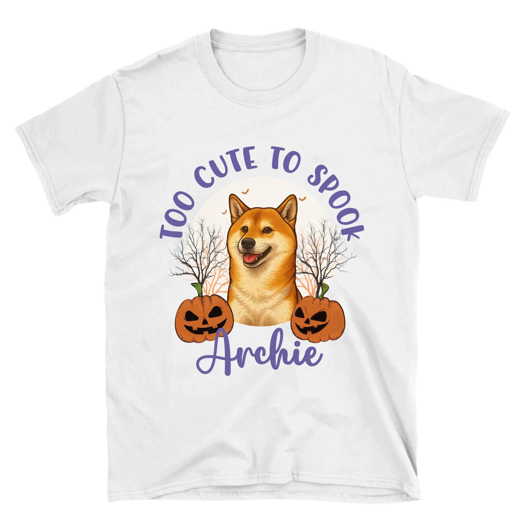 Personalized Too Cute to Spook Halloween Pet Face T Shirt