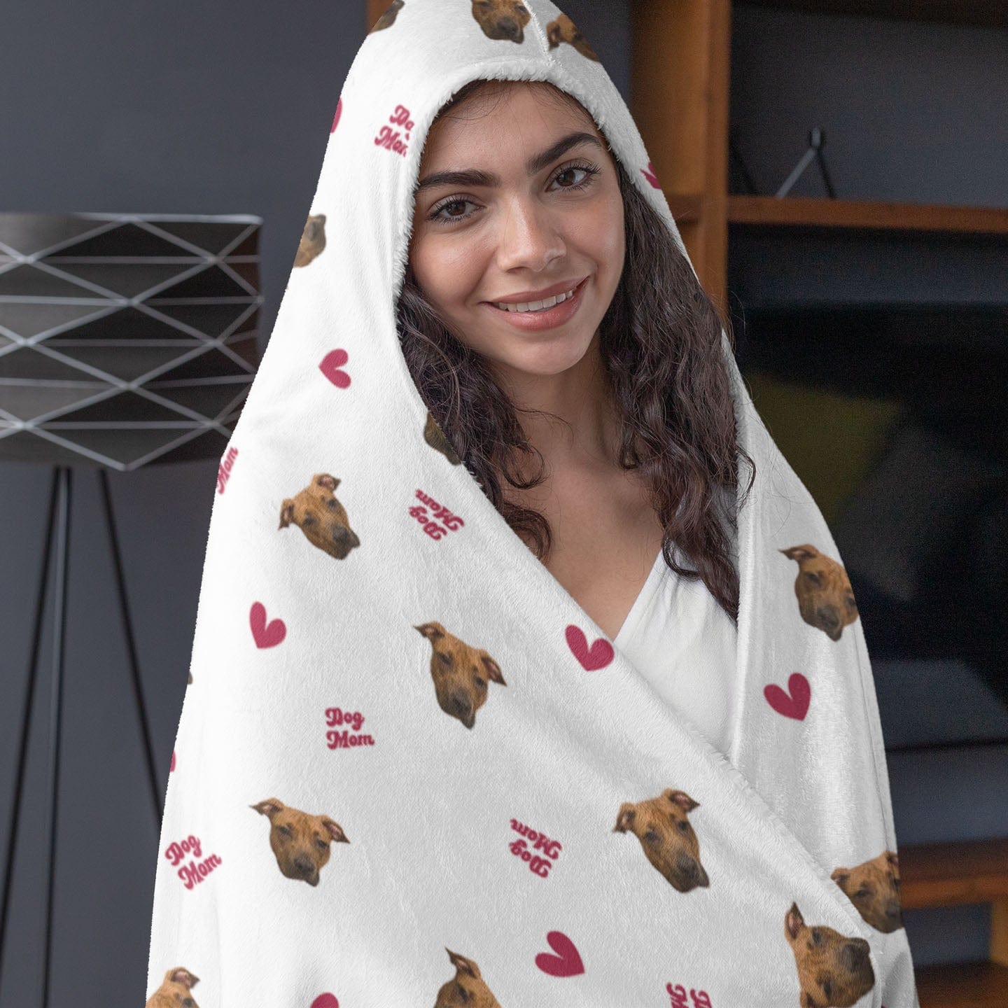Hooded Blanket - Super Soft Fleece with Pet Face Pattern