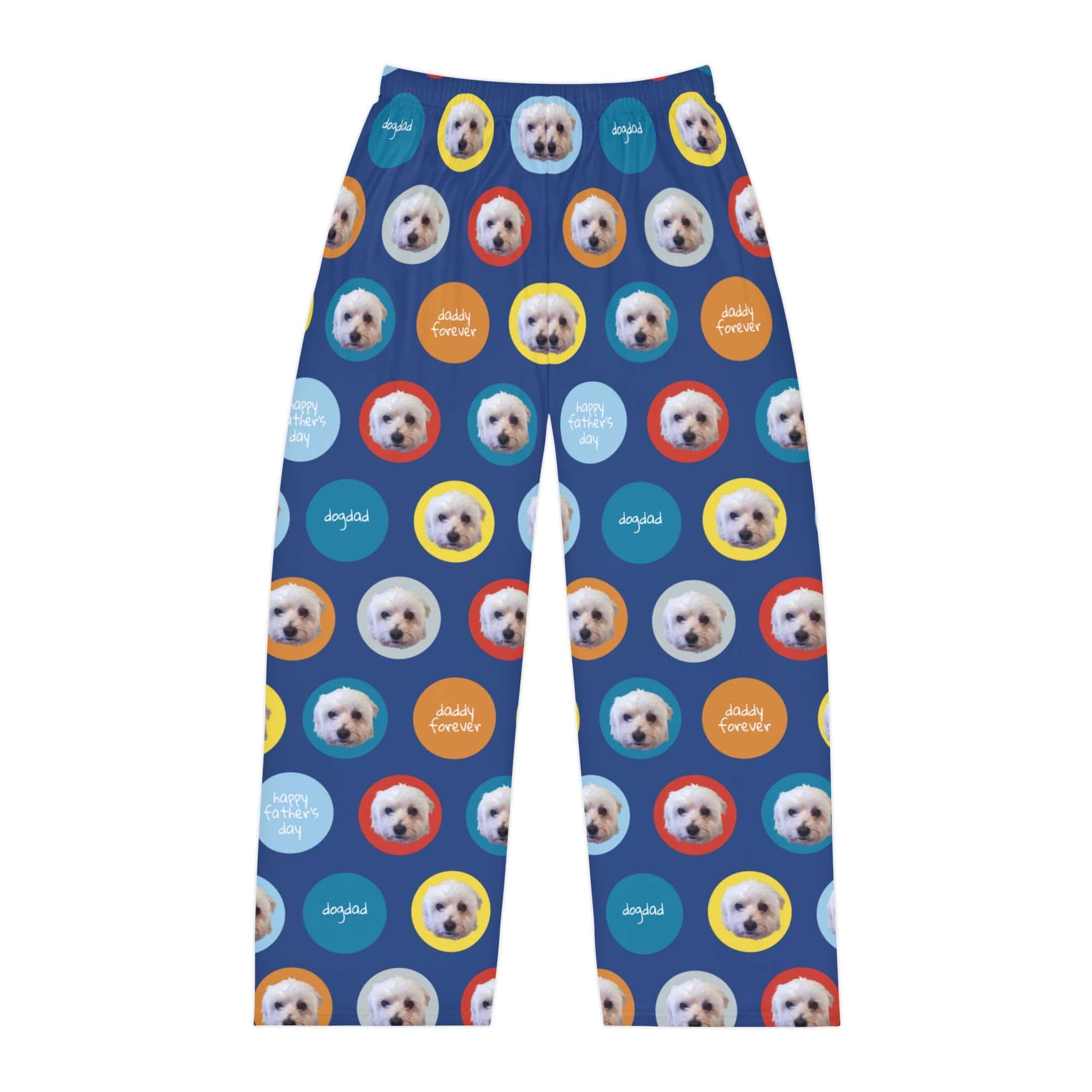 Crown and Paw - Pajamas Custom Pet Face Mens Pajama Pants Dog Dad Circles / S