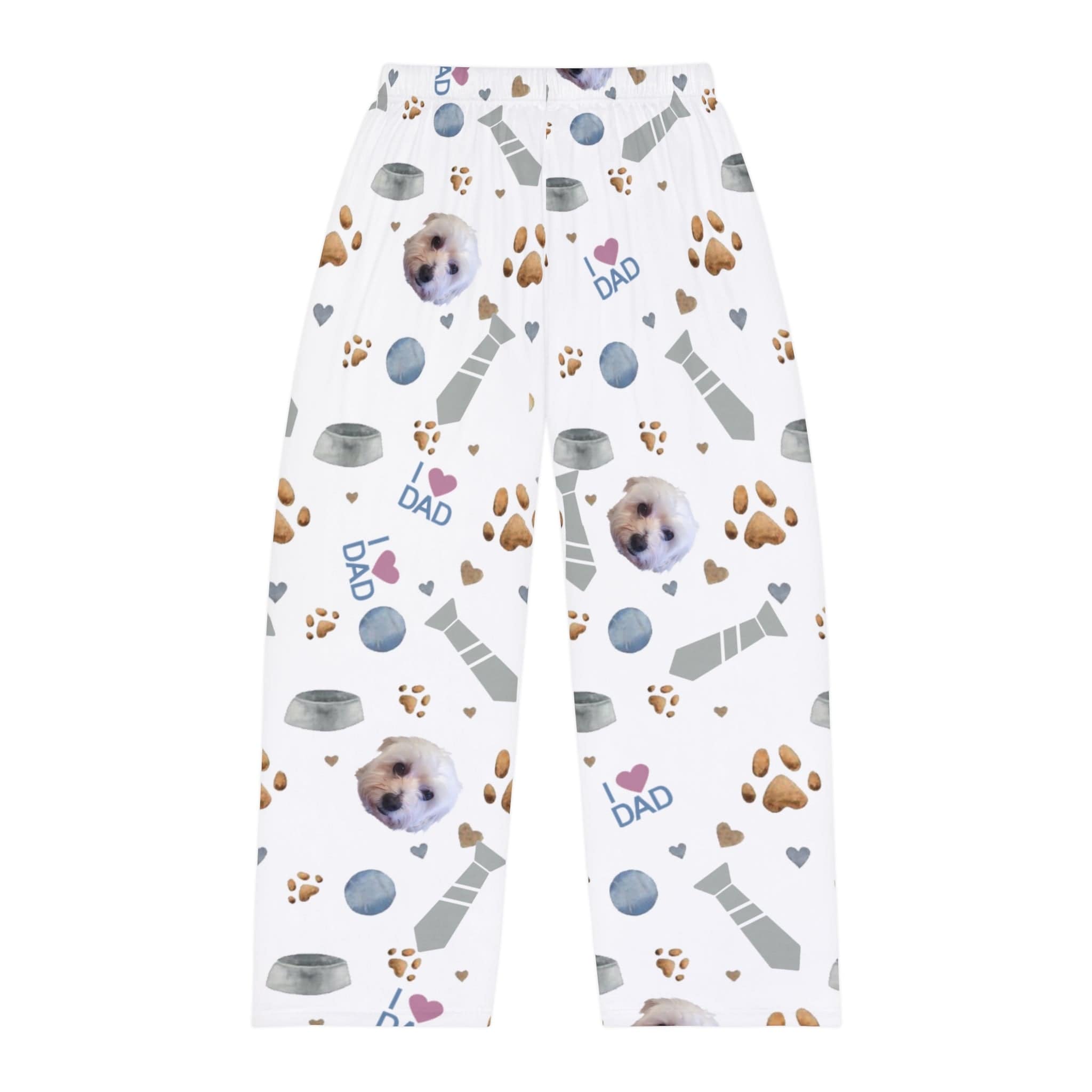 Crown and Paw - Pajamas Custom Pet Face Mens Pajama Pants Ties and Paws / S