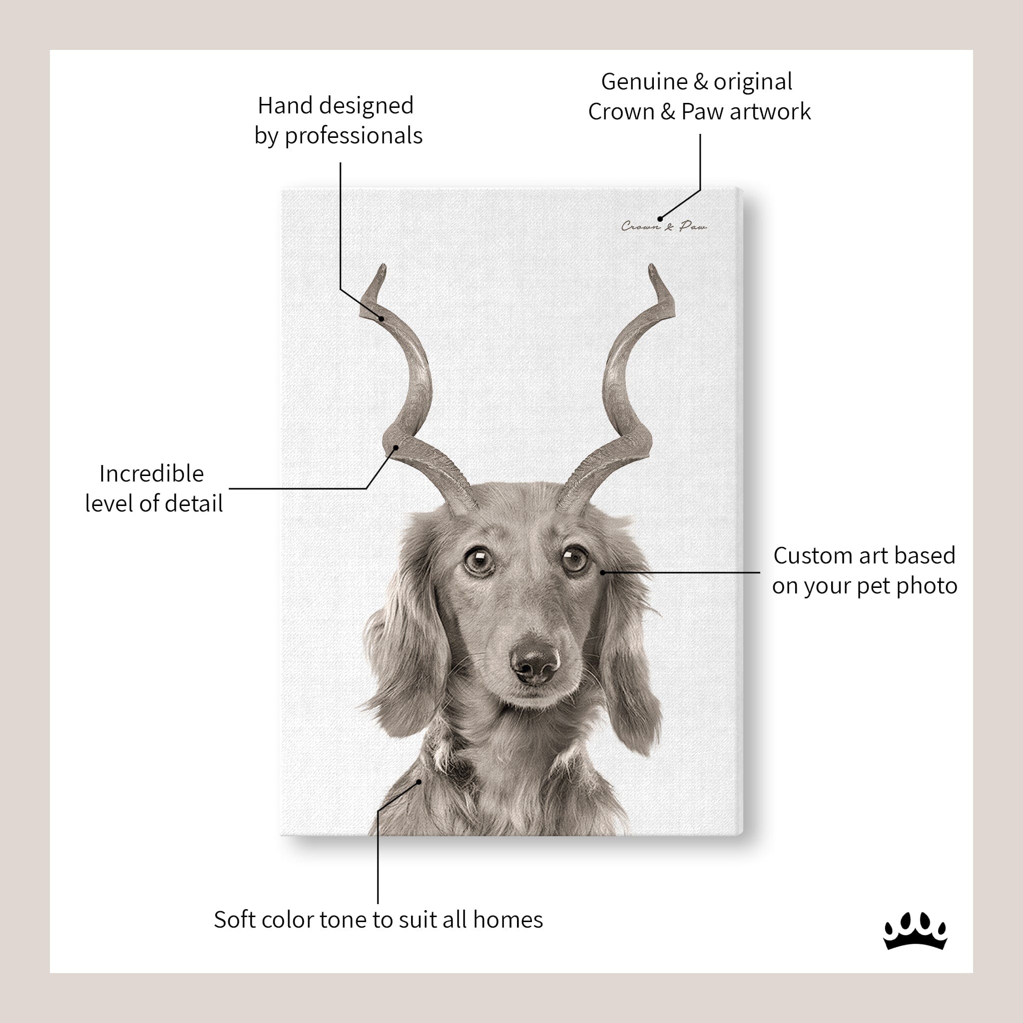 Pet With Antlers - Custom Canvas