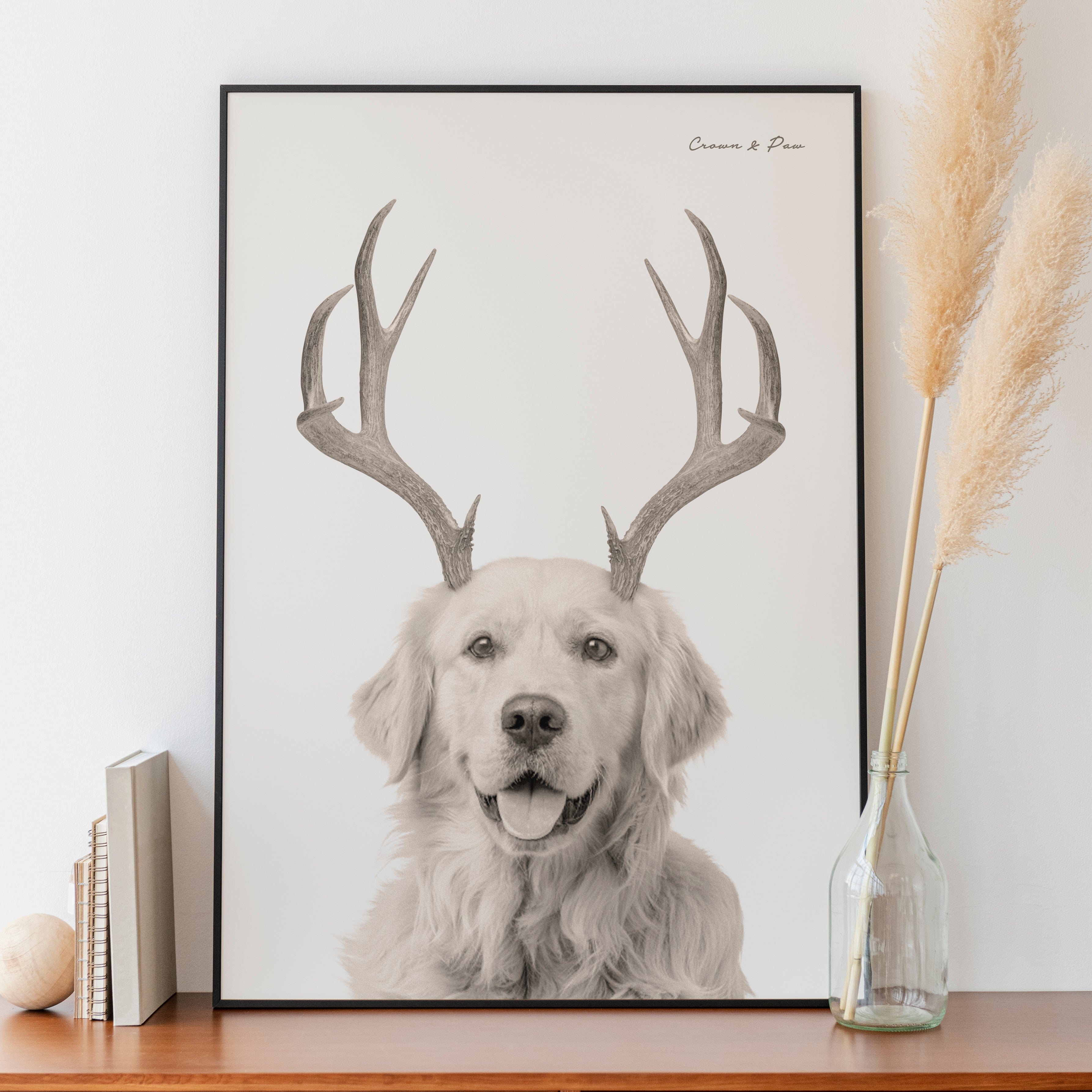 Elk Antlers Pet Portrait - Custom Canvas