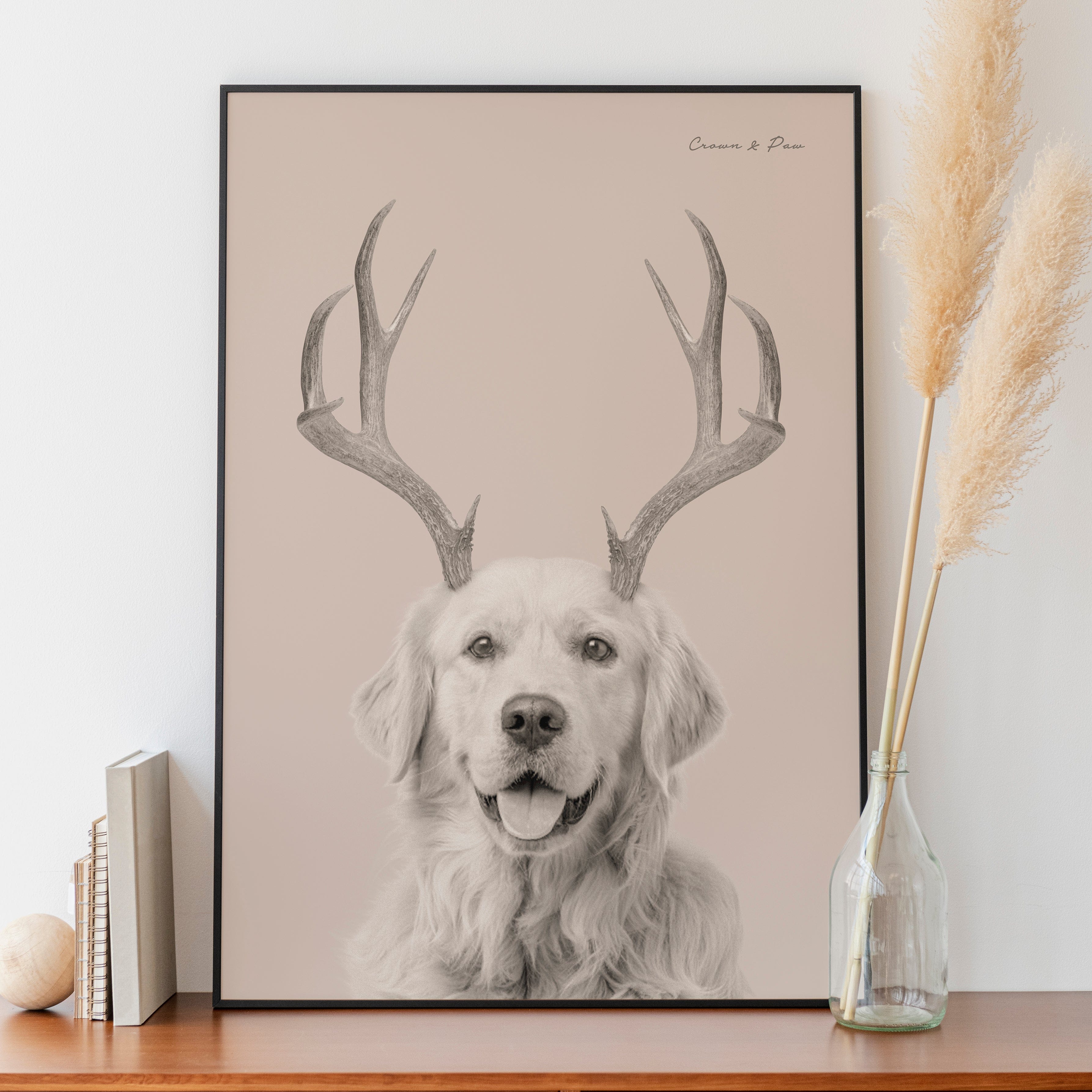 Elk Antlers Pet Portrait - Custom Canvas