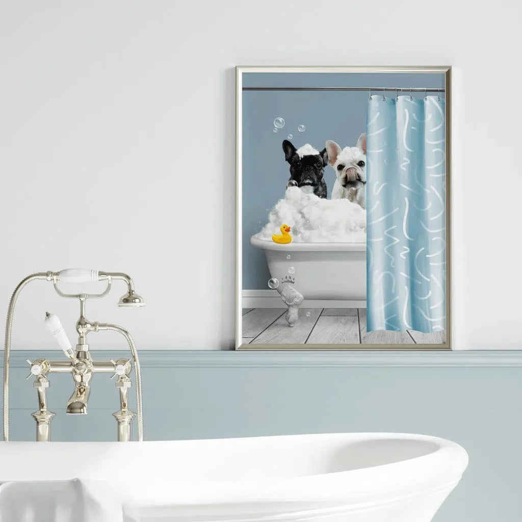 Bath Tub Pet Portrait (Two Pets) - Custom Pet Art