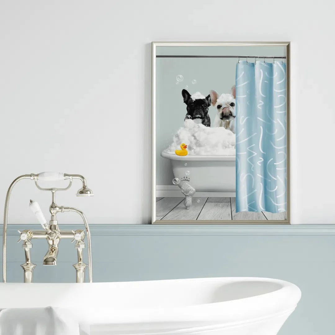 Bath Tub Pet Portrait (Two Pets) - Custom Pet Art