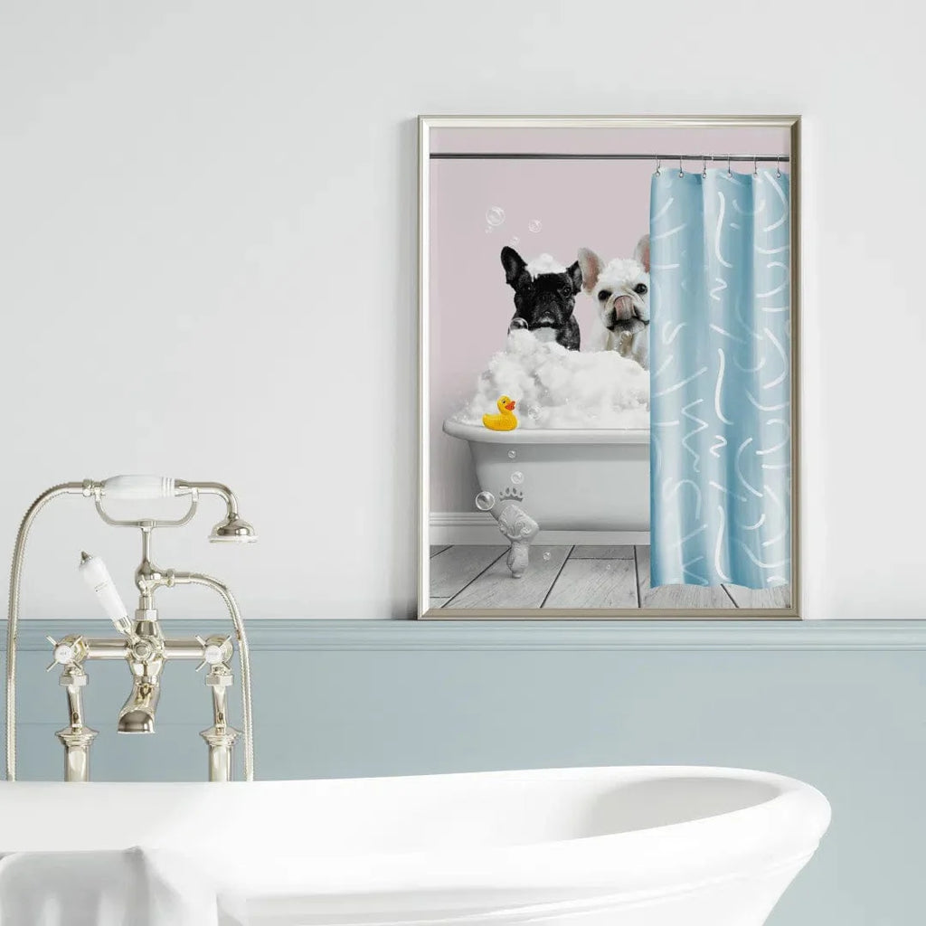 Bath Tub Pet Portrait (Two Pets) - Custom Pet Art