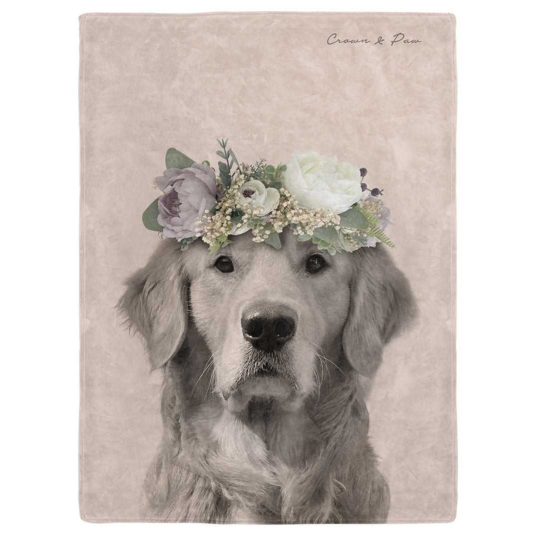 "Crown and Paw - Blanket Full Bloom - Custom Pet Blanket 30"" x 40"" / Soft Pink"
