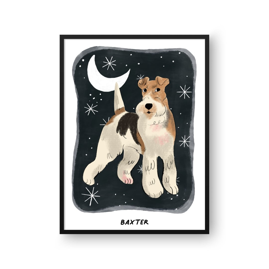 "Premium Watercolor Pet Portrait - One Pet, Framed Poster"