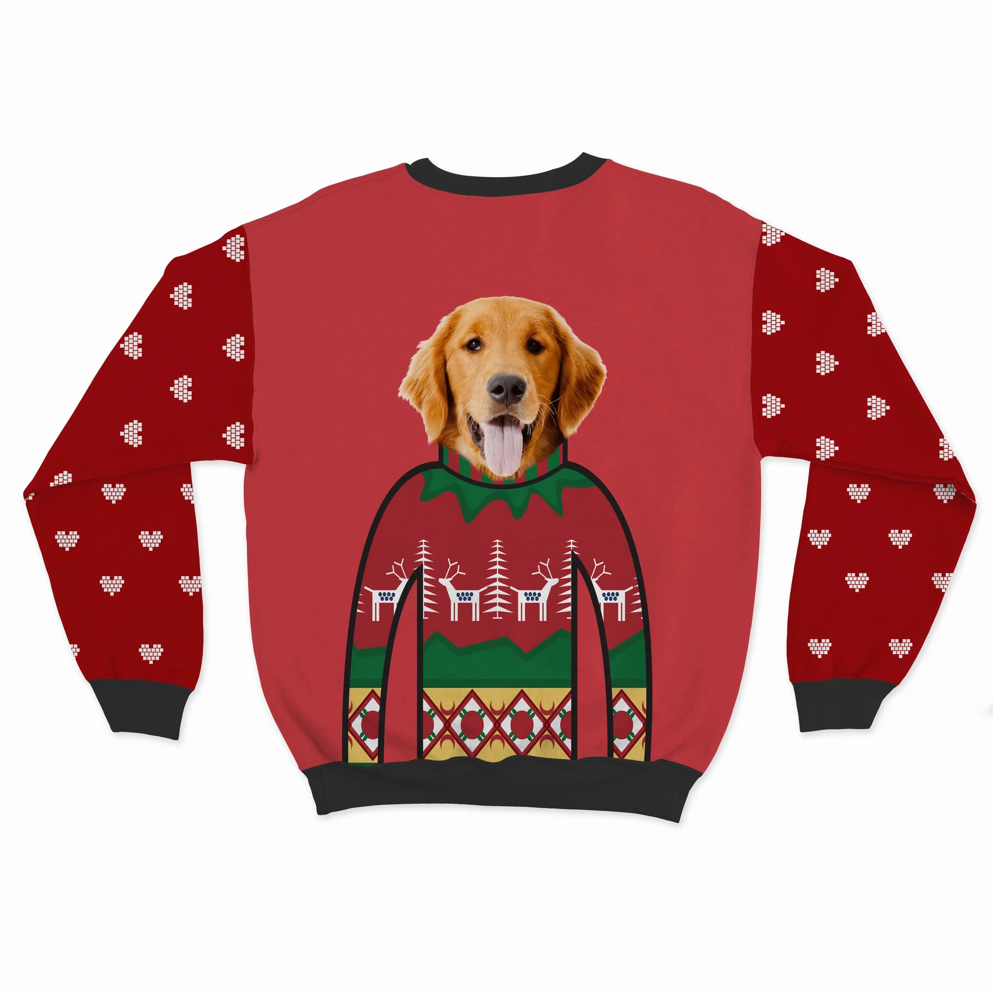 Crown and Paw - Custom Clothing Premium Christmas Sweatshirt Christmas Red / Hearts / S