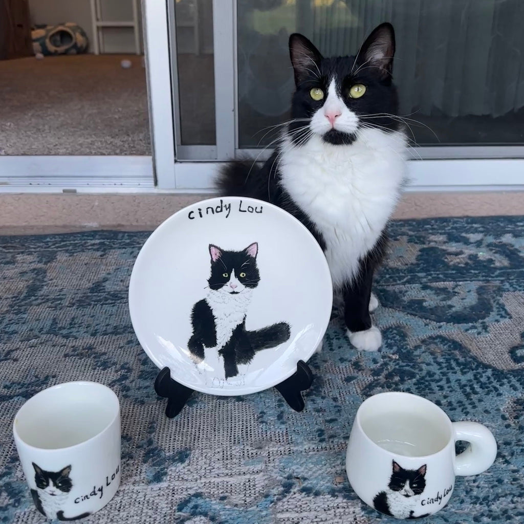 Custom Hand Painted Pet Portrait Ceramic Plate