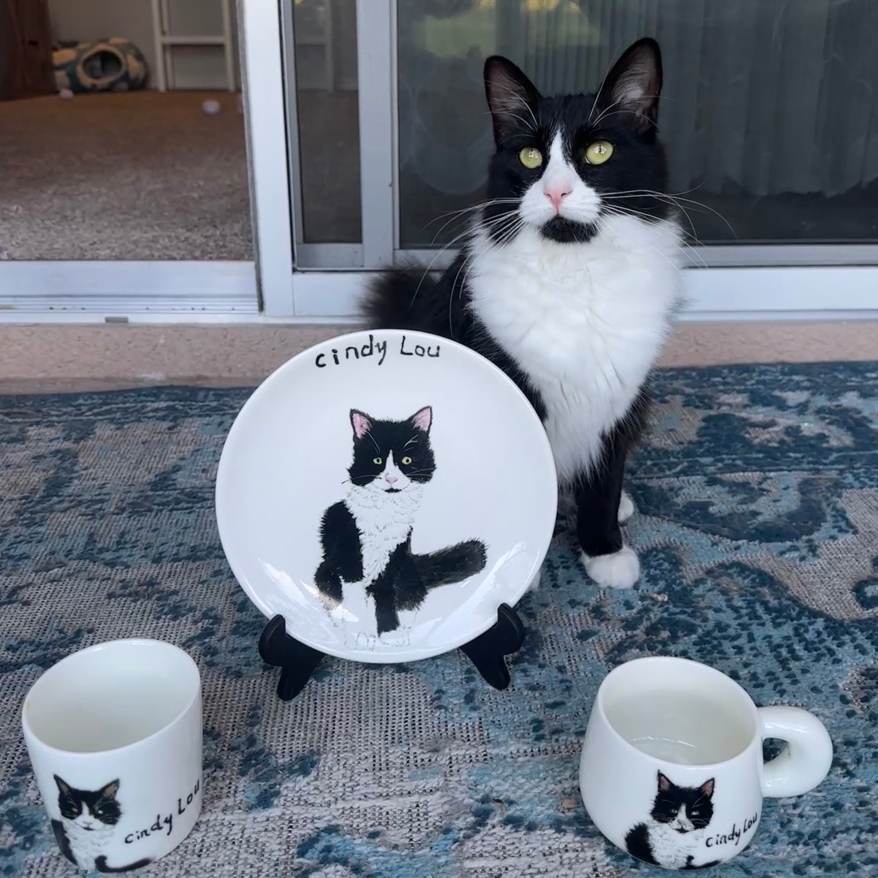 Custom Hand Painted Pet Portrait Ceramic Plate